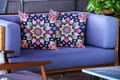Mandala Floral Cushion Covers, Navy Blue with Pink and Gold Pattern, Poly Lycra, 16x16 Inches, Machine Washable, Decorative, Set of 2, Indoor Use