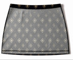 Women's Bodycon Poly Spandex Printed Mini Skirt - Ikkat Motifs