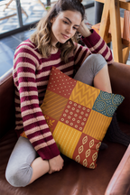 Set of 2 Traditional Artform Cushion Cover - Textile Collage