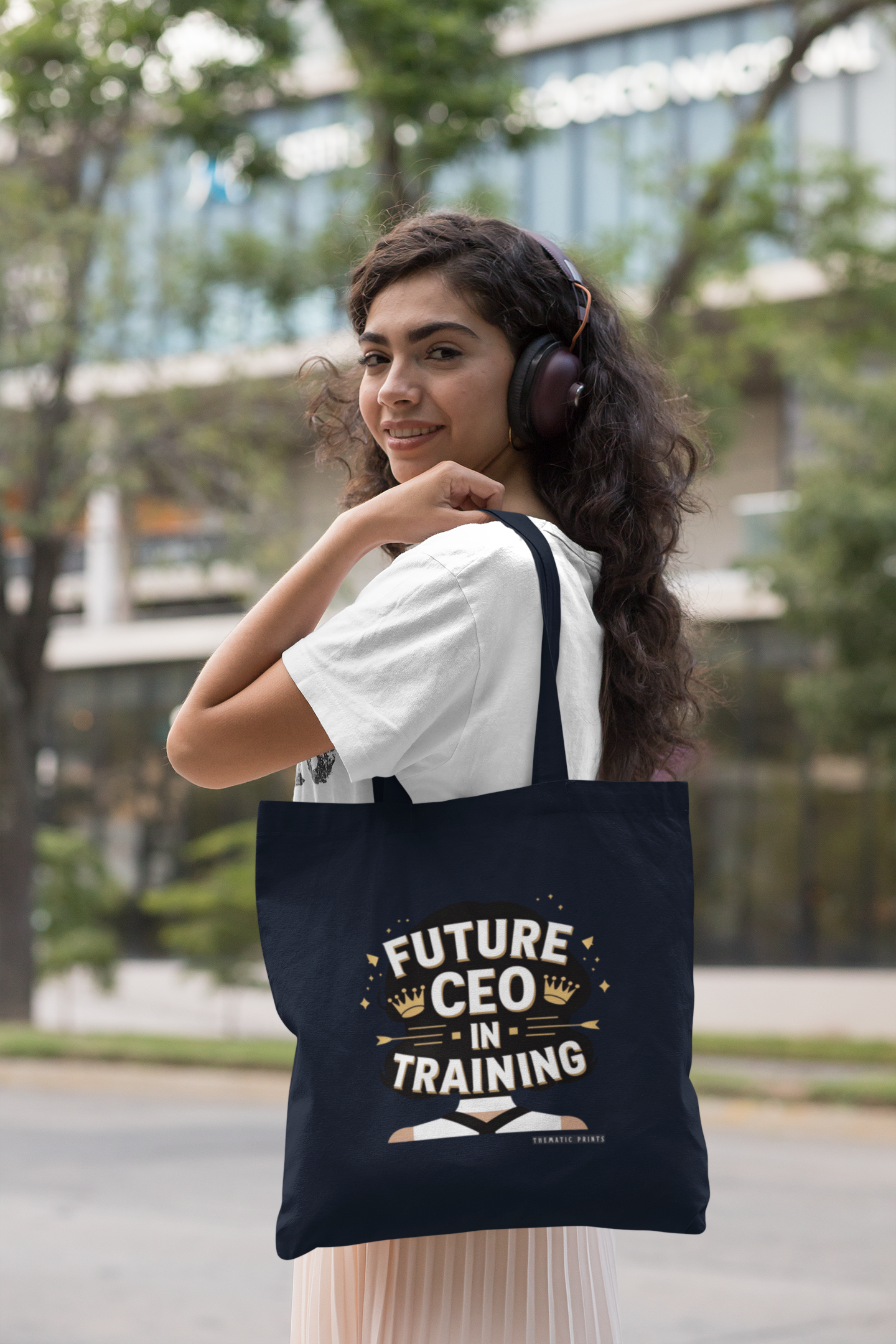 Canvas Eco-friendly Zipper Tote Bag for Collect Girls - Campus Casual Collection - Future CEO in Training