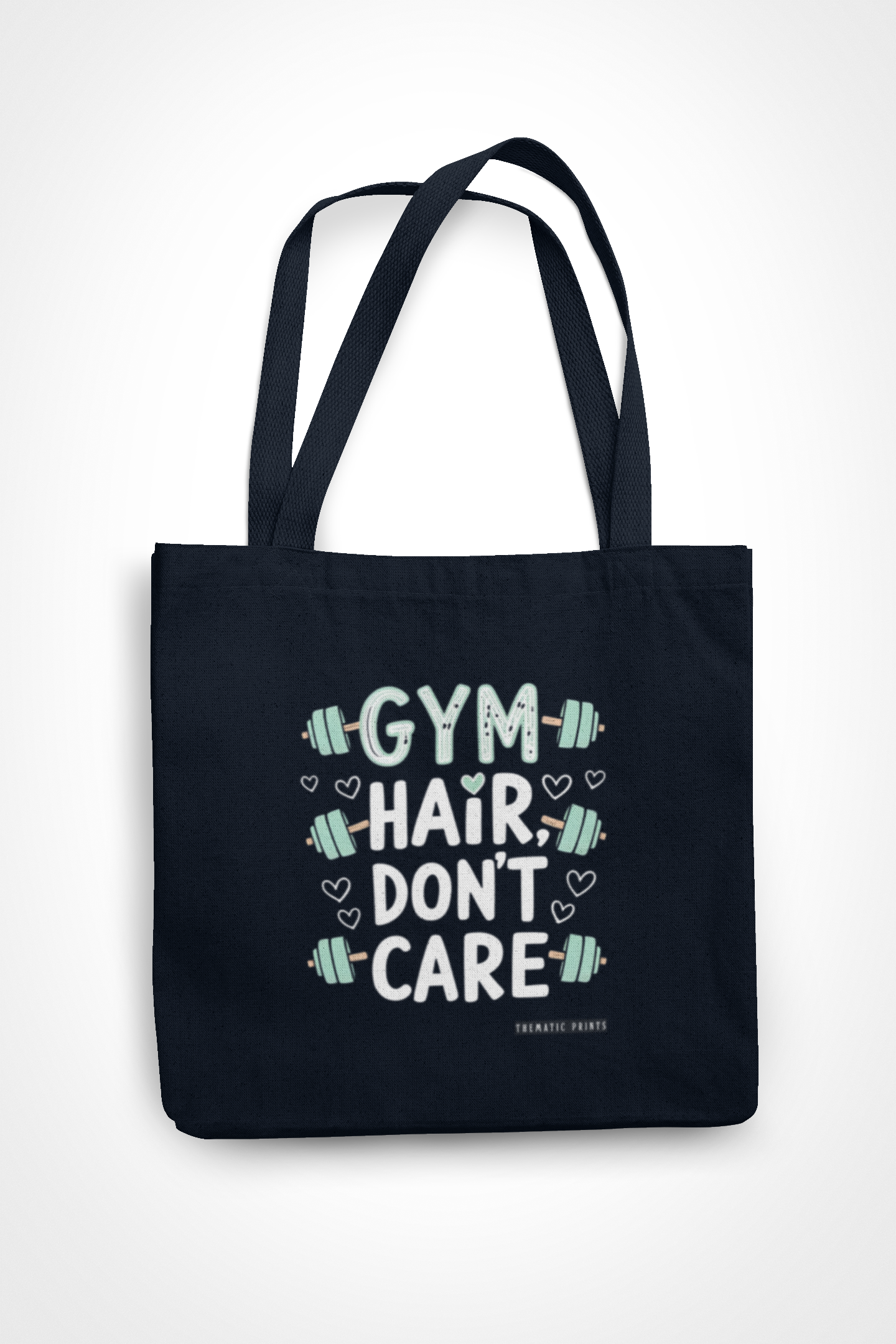 Canvas Eco-friendly Zipper Tote Bag for Collect Girls - Campus Casual Collection - Gym Hair Don't Care Tote Bag