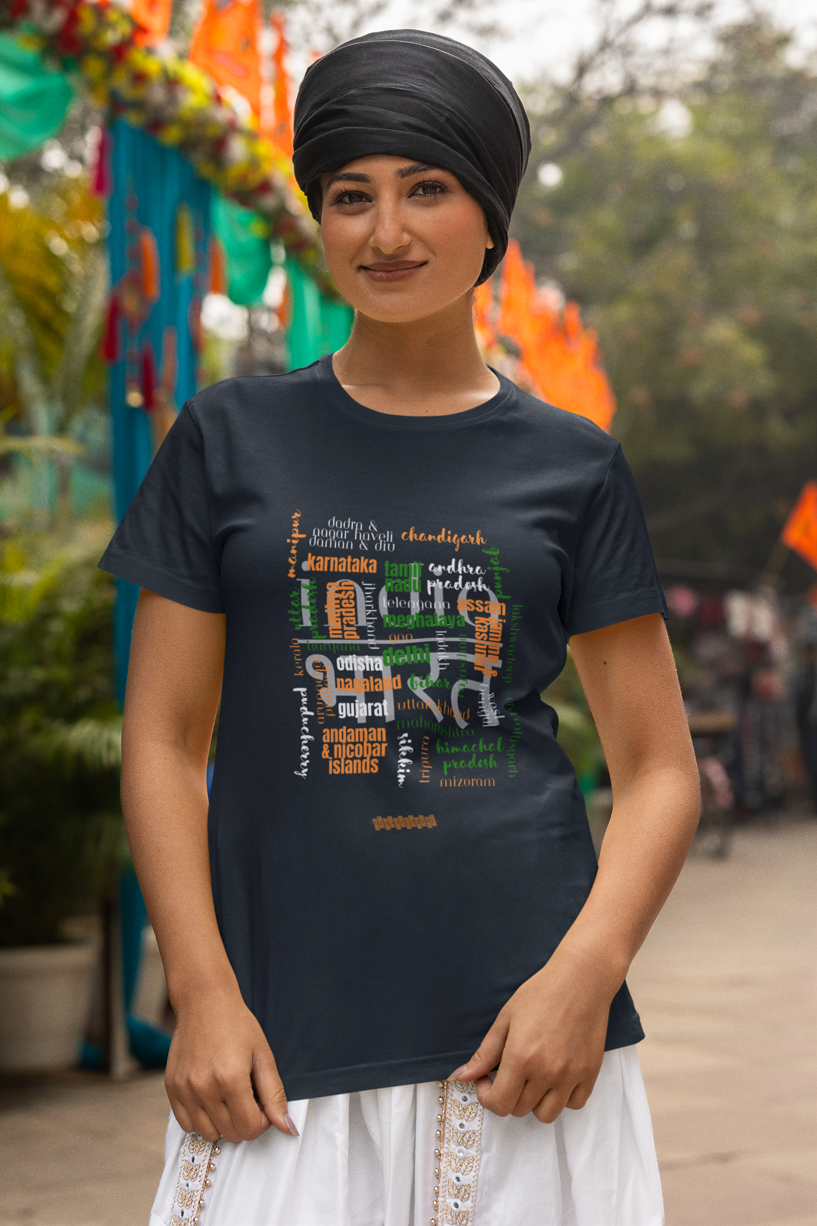 Celebrate India's Unity in Diversity Women's T-Shirt - All Indian States Typography Design