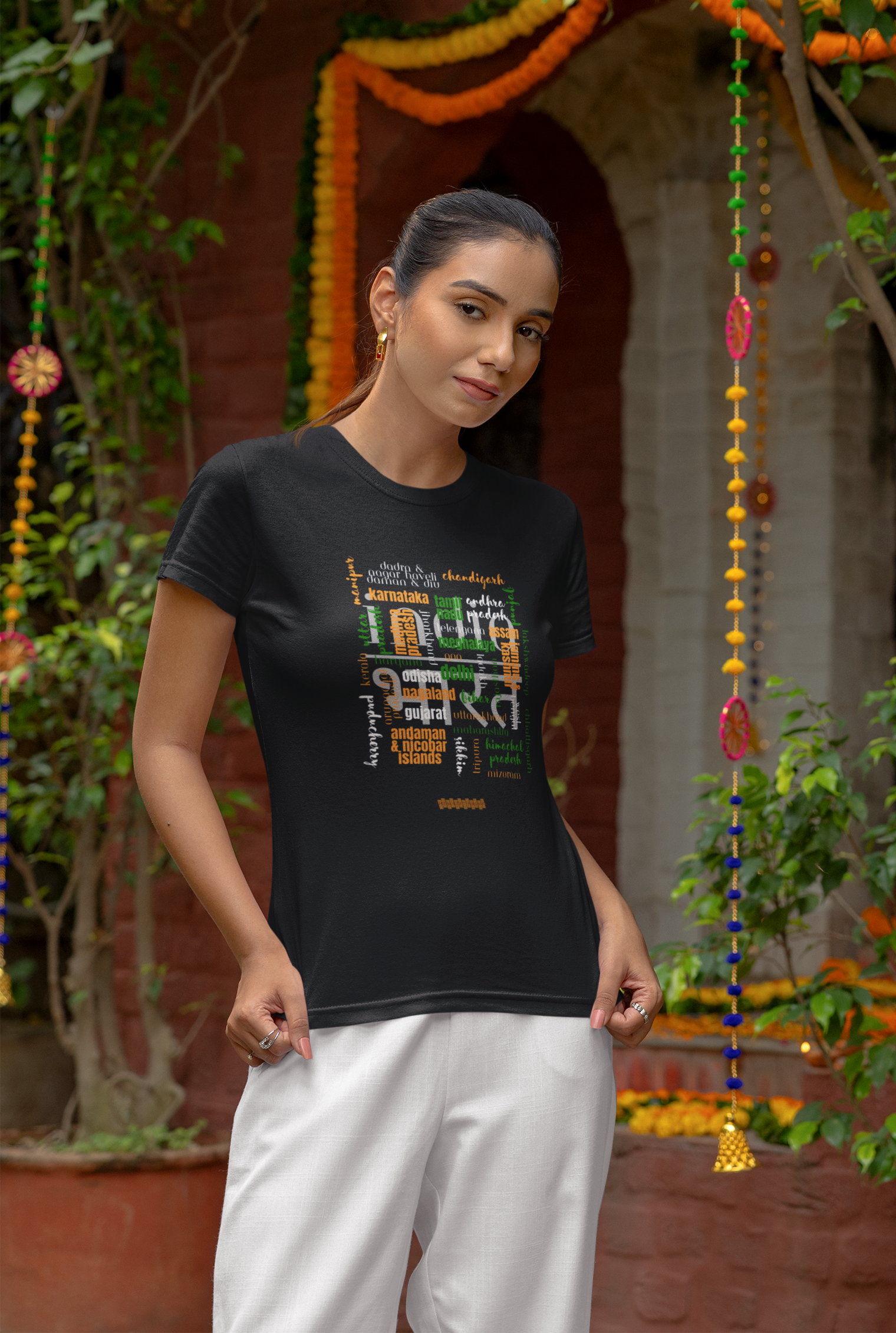 Celebrate India's Unity in Diversity Women's T-Shirt - All Indian States Typography Design