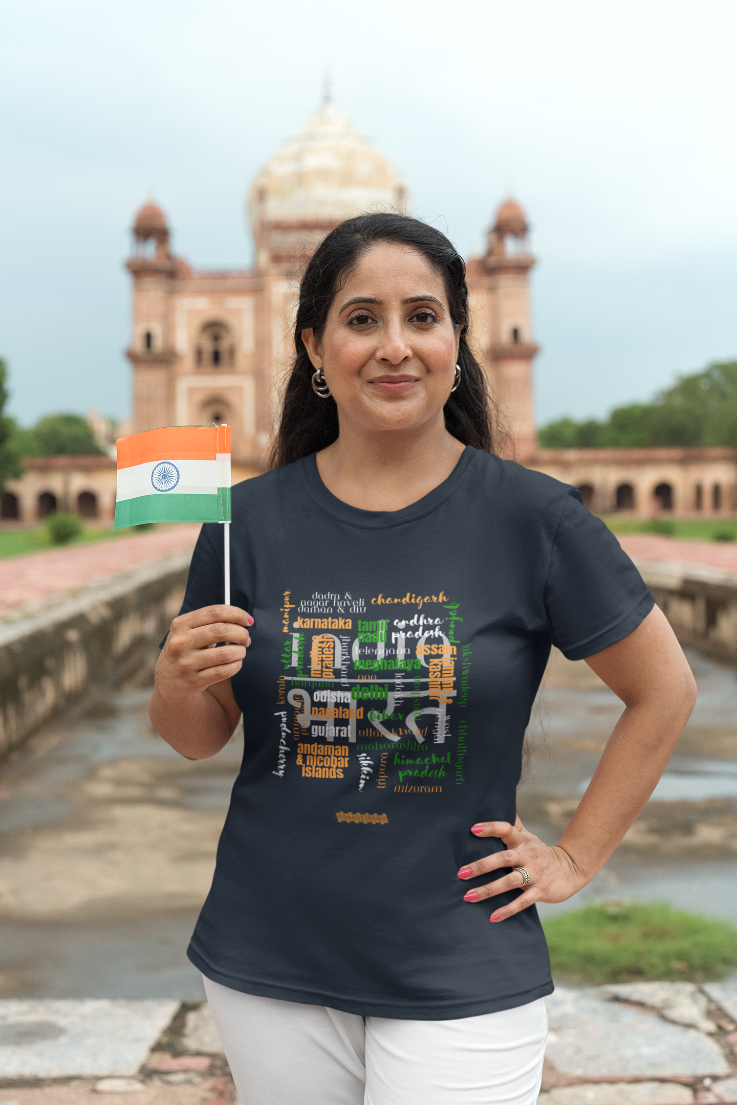 Celebrate India's Unity in Diversity Women's T-Shirt - All Indian States Typography Design