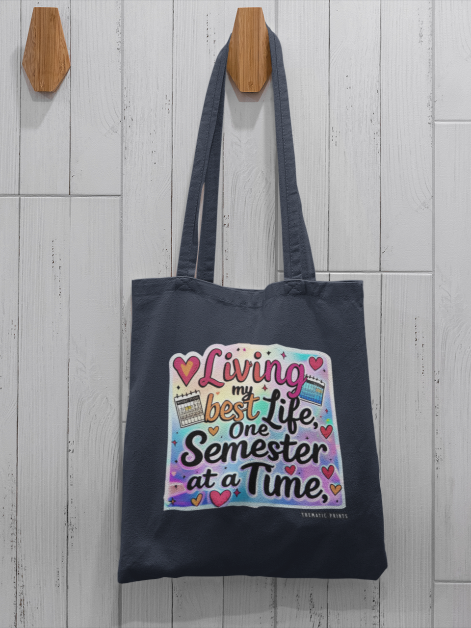 Unisex Eco-friendly Canvas Tote Bag with Zipper | Living My Best Life, One Semester at a Time