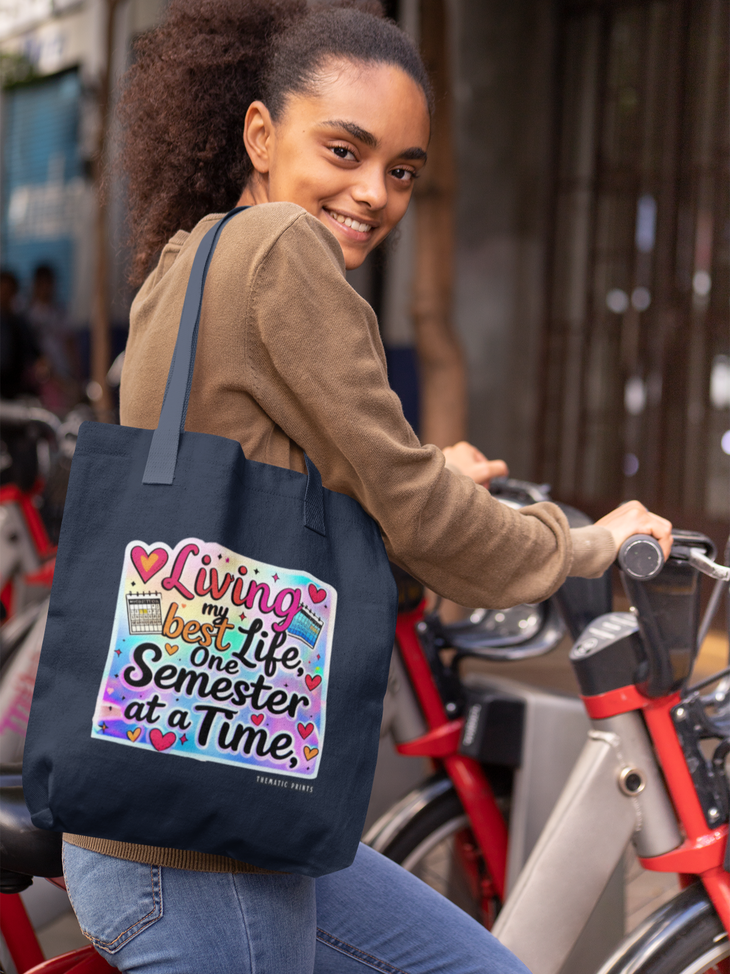 Unisex Eco-friendly Canvas Tote Bag with Zipper | Living My Best Life, One Semester at a Time