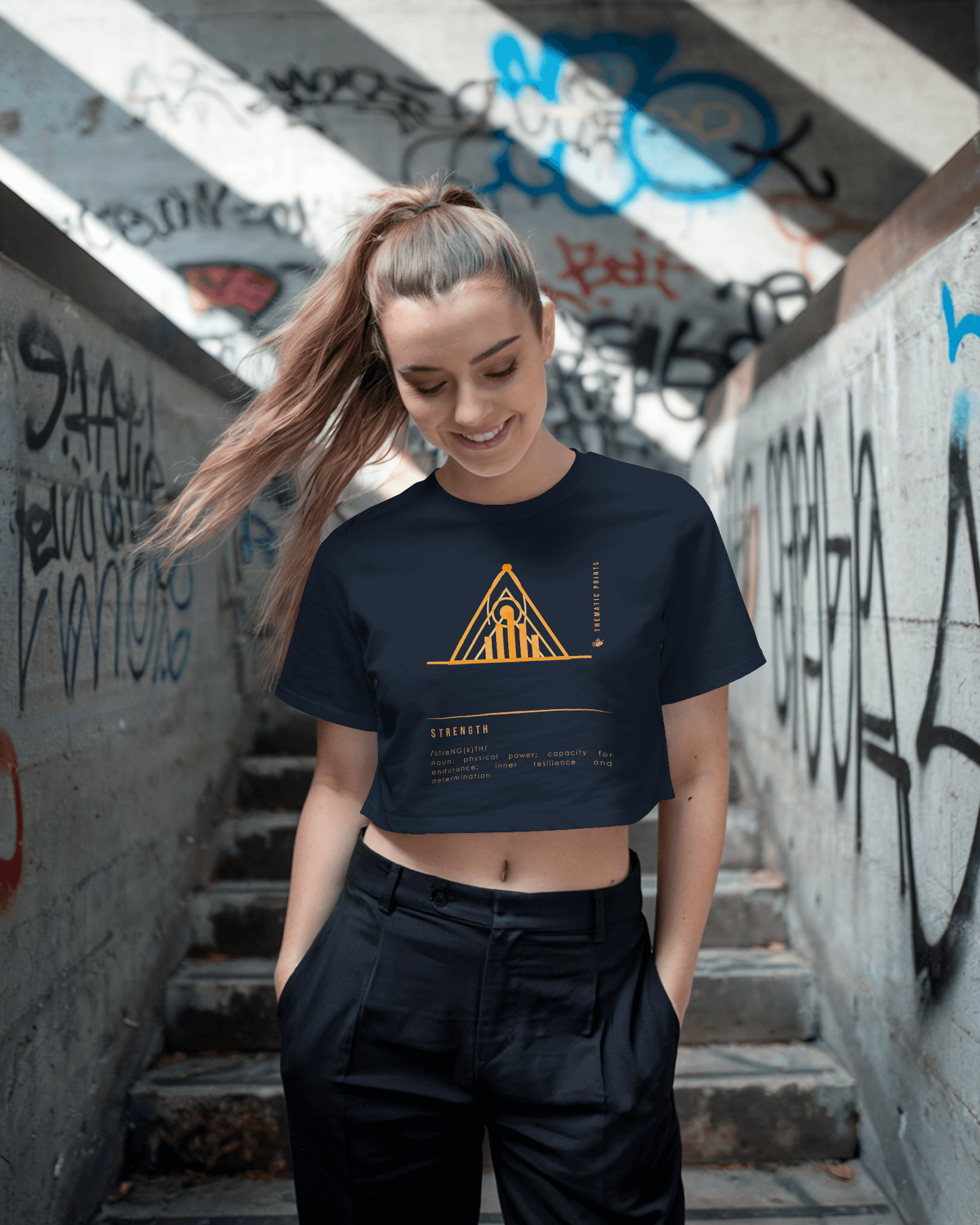 Women's Crop Top - Mindful Meanings Collection - STRENGTH