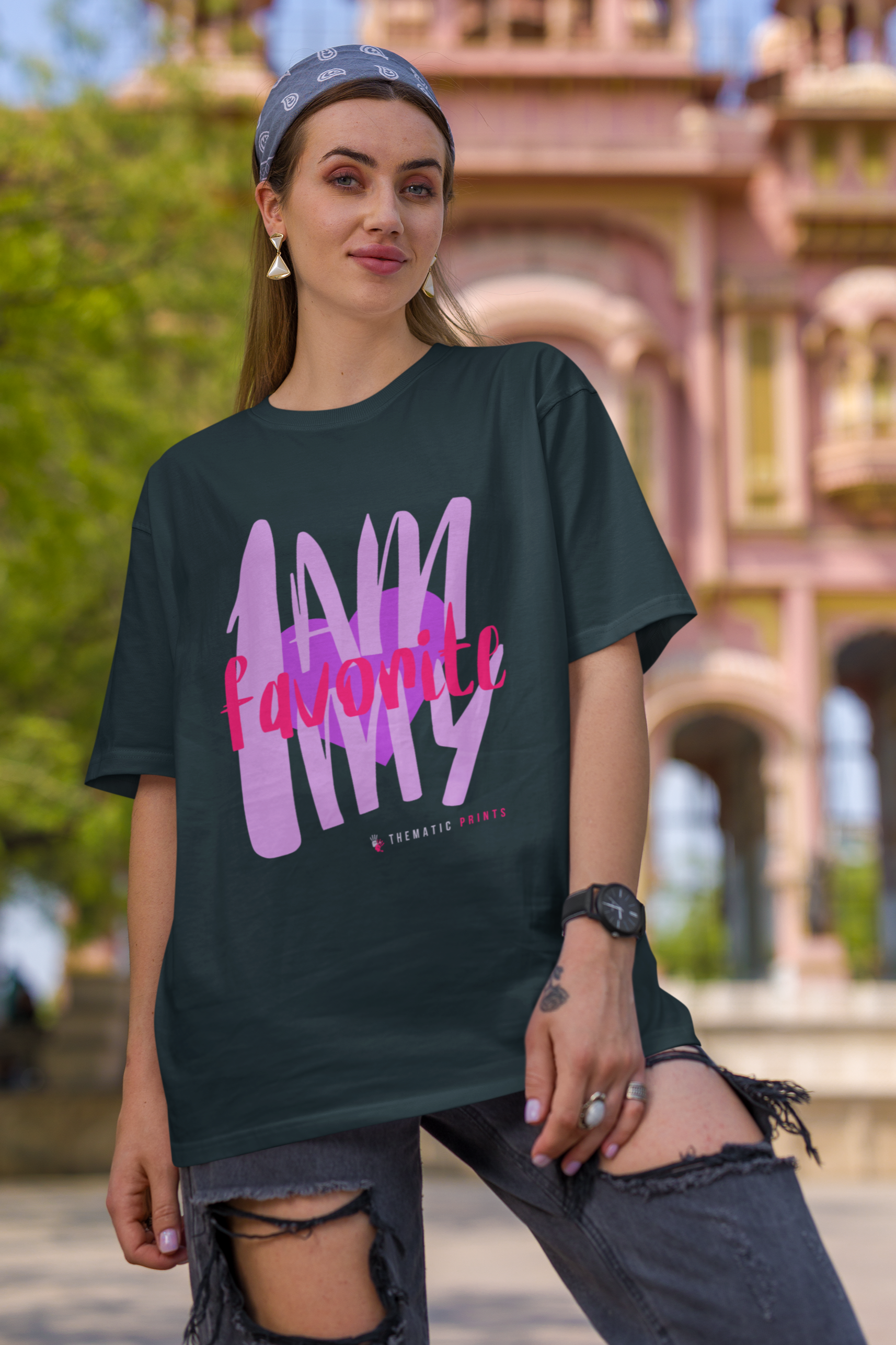 Self Love Typography Women's Oversized T-Shirt - I am my favorite