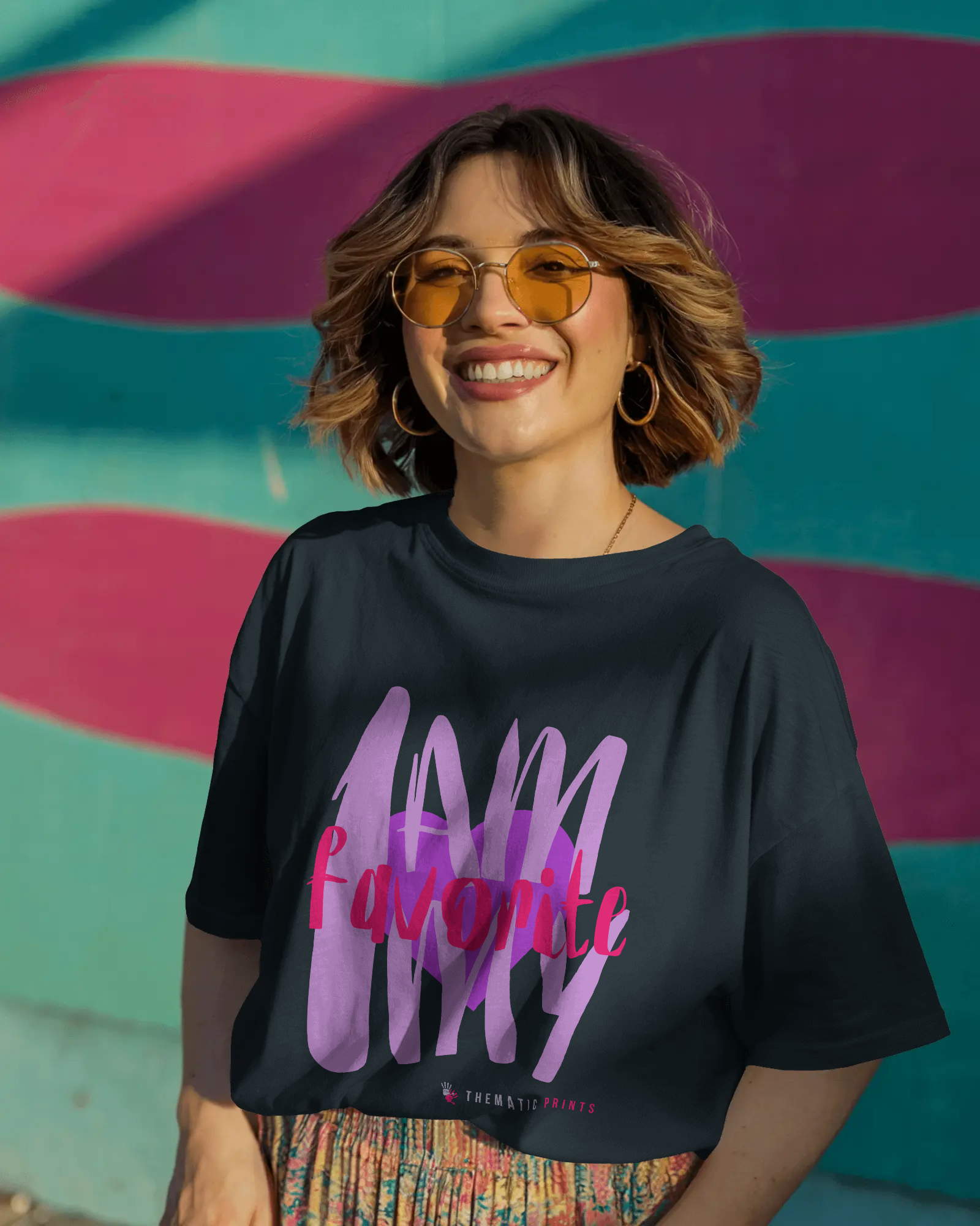Self Love Typography Women's Oversized T-Shirt - I am my favorite