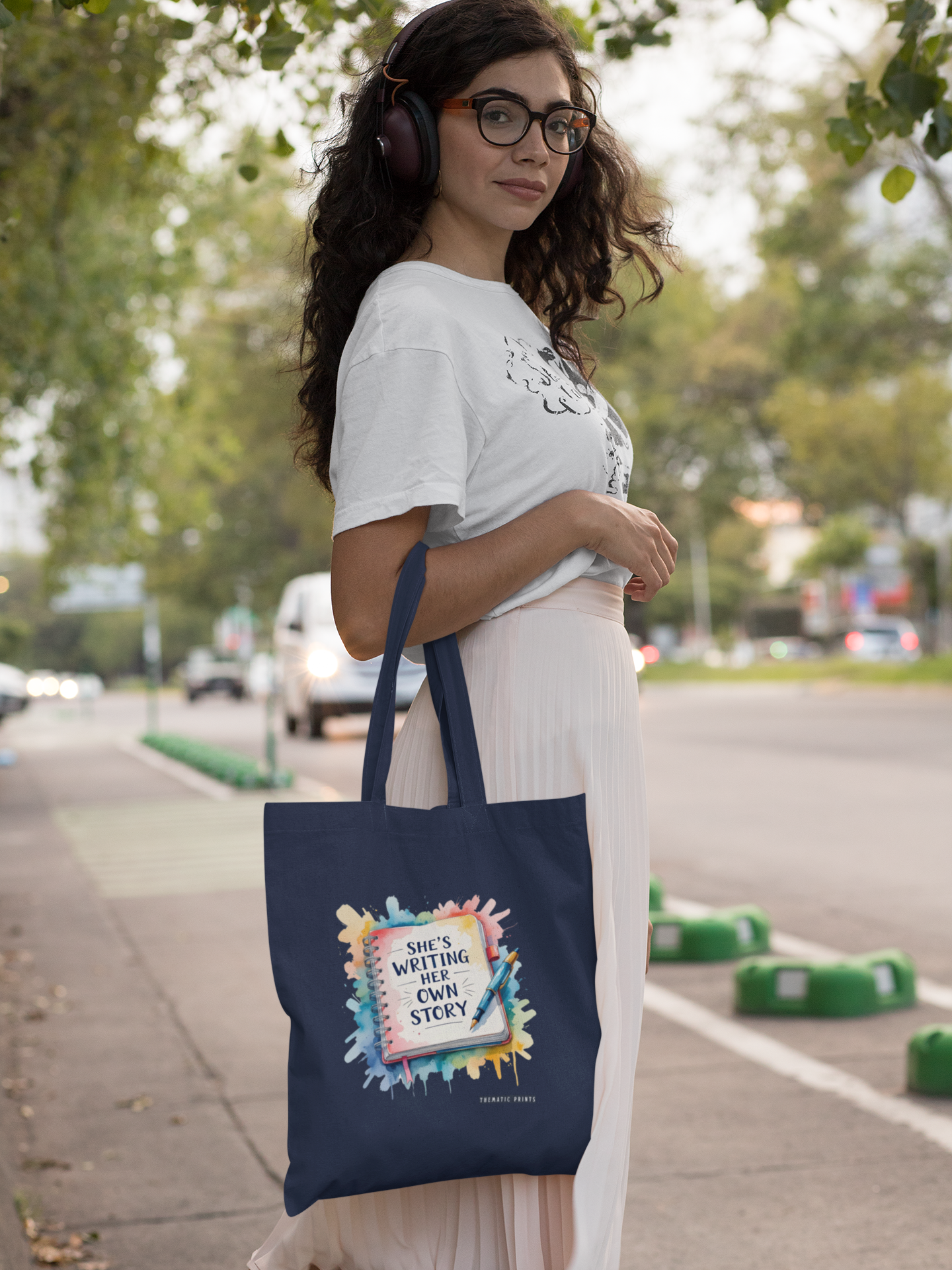 Canvas Tote Bag with Zipper | Women's Day Gifting | She is Writing Her Own Story