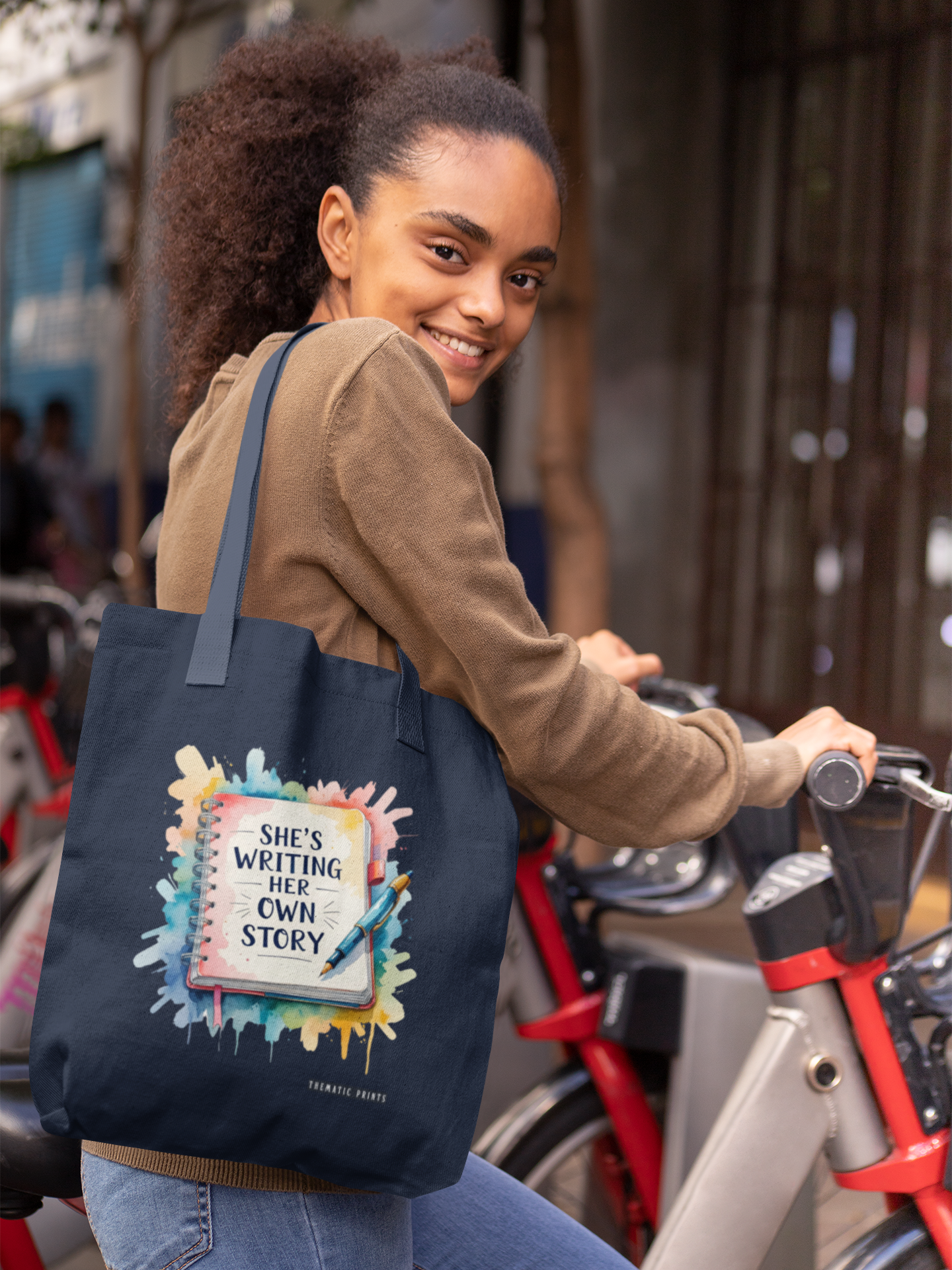 Canvas Tote Bag with Zipper | Women's Day Gifting | She is Writing Her Own Story