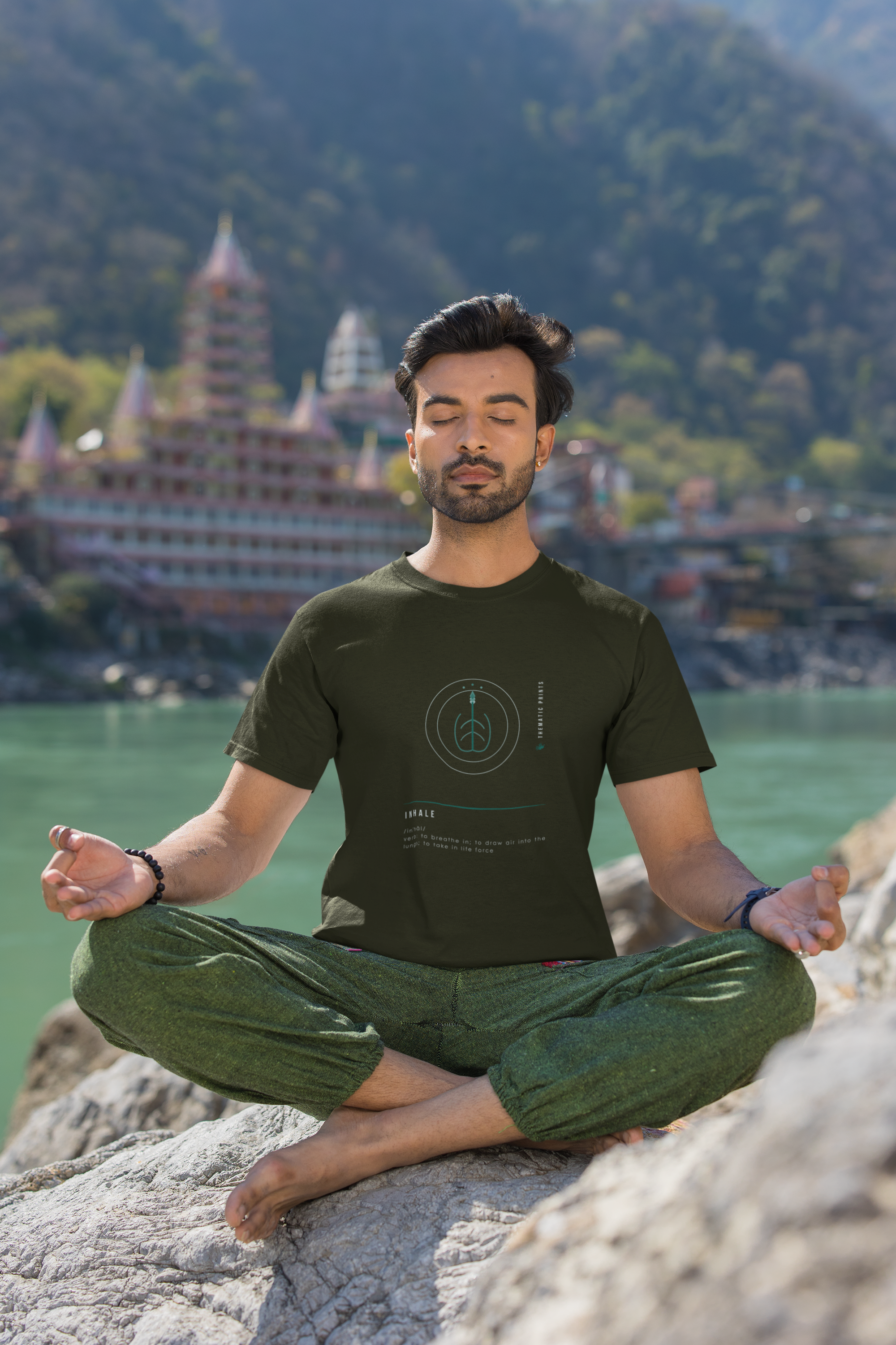 "Inhale" Men's T-Shirt - Mindful Meanings Collection