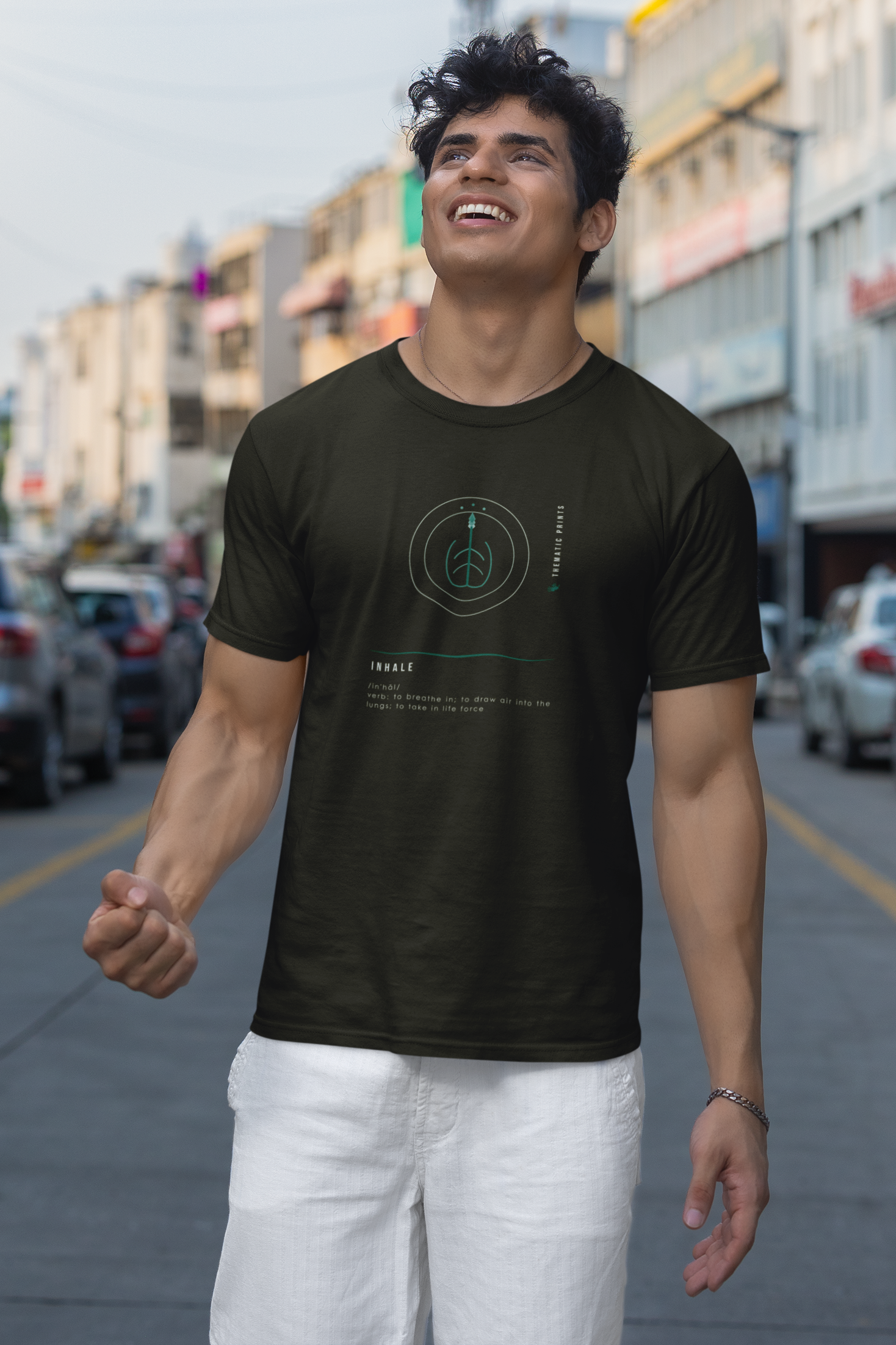 "Inhale" Men's T-Shirt - Mindful Meanings Collection