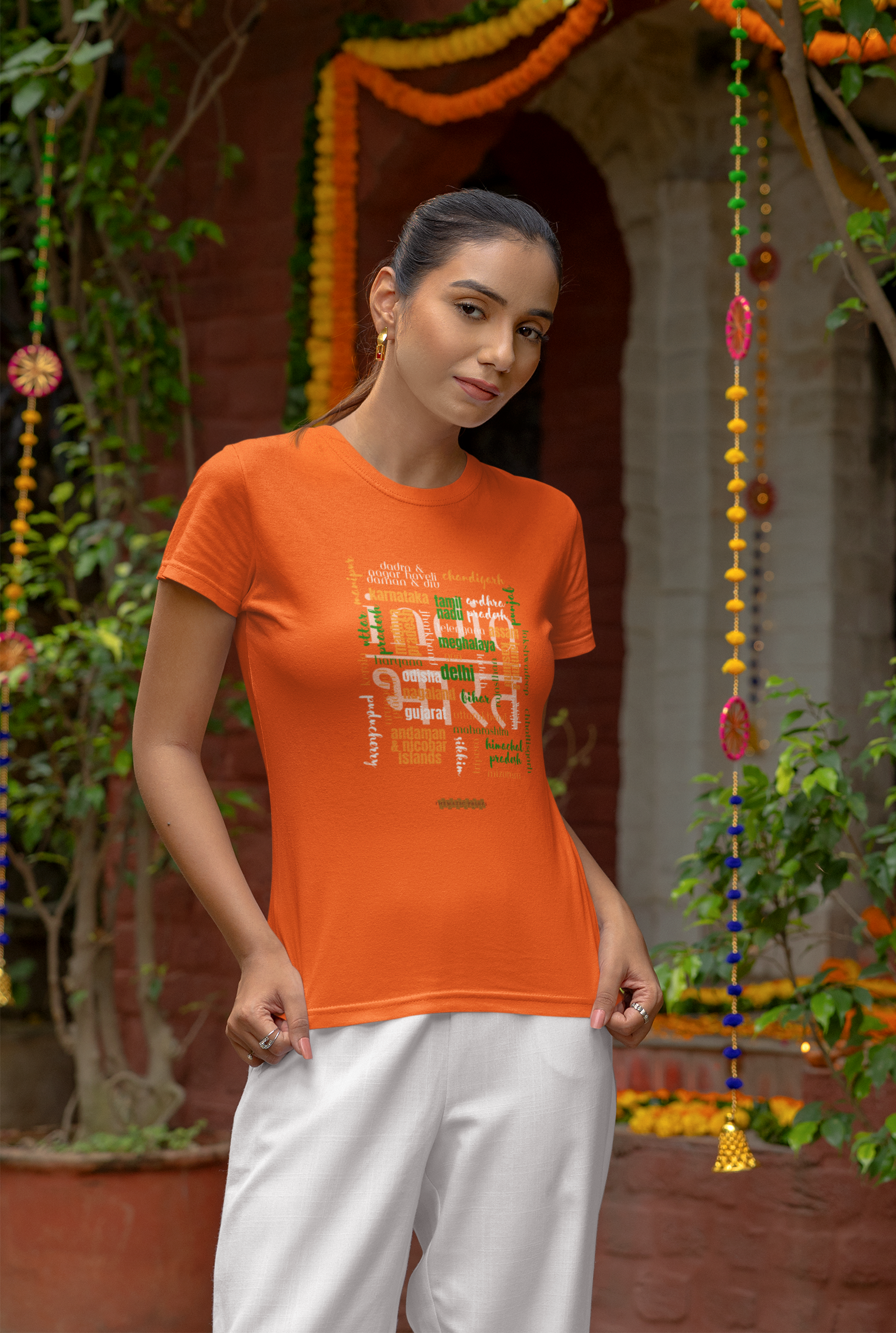 Celebrate India's Unity in Diversity Women's T-Shirt - All Indian States Typography Design