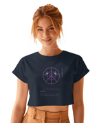 Women's Cotton Crop Tops - Mindful Meanings Collection - Thematic Prints