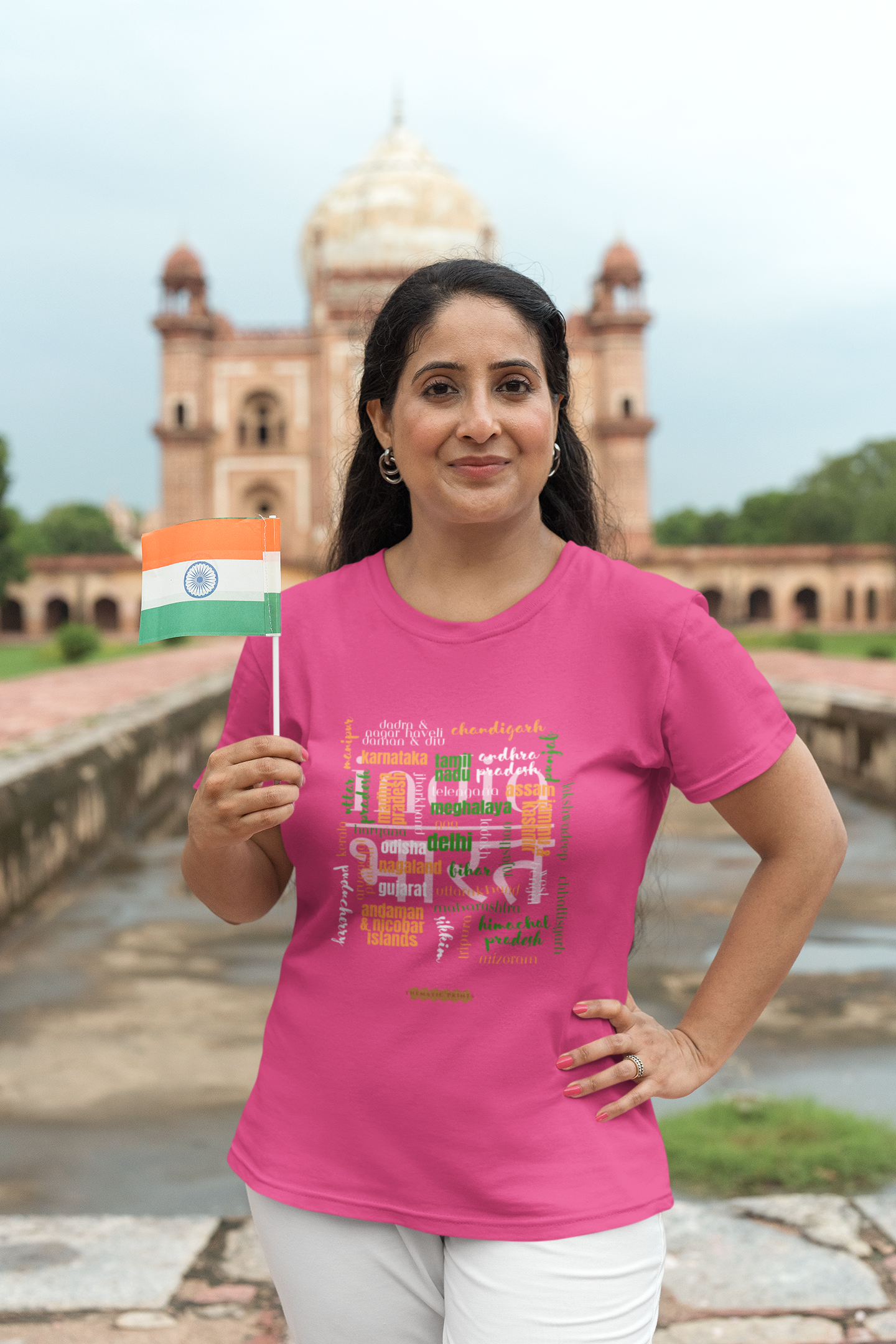 Celebrate India's Unity in Diversity Women's T-Shirt - All Indian States Typography Design