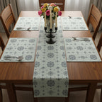 Polyster Fabric Set of 6 Table Placemats - Line Art Rangoli