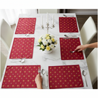 Polyster Fabric Set of 6 Table Placemats - Mandala Small Motifs