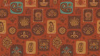 Polyster Fabric Set of 6 Table Placemats - Rangoli Block Tiles