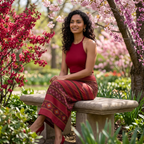 Women's Printed Pencil Skirt – Traditional Print | Gale Inspired - Ruby | Ankle Length | Bodycon