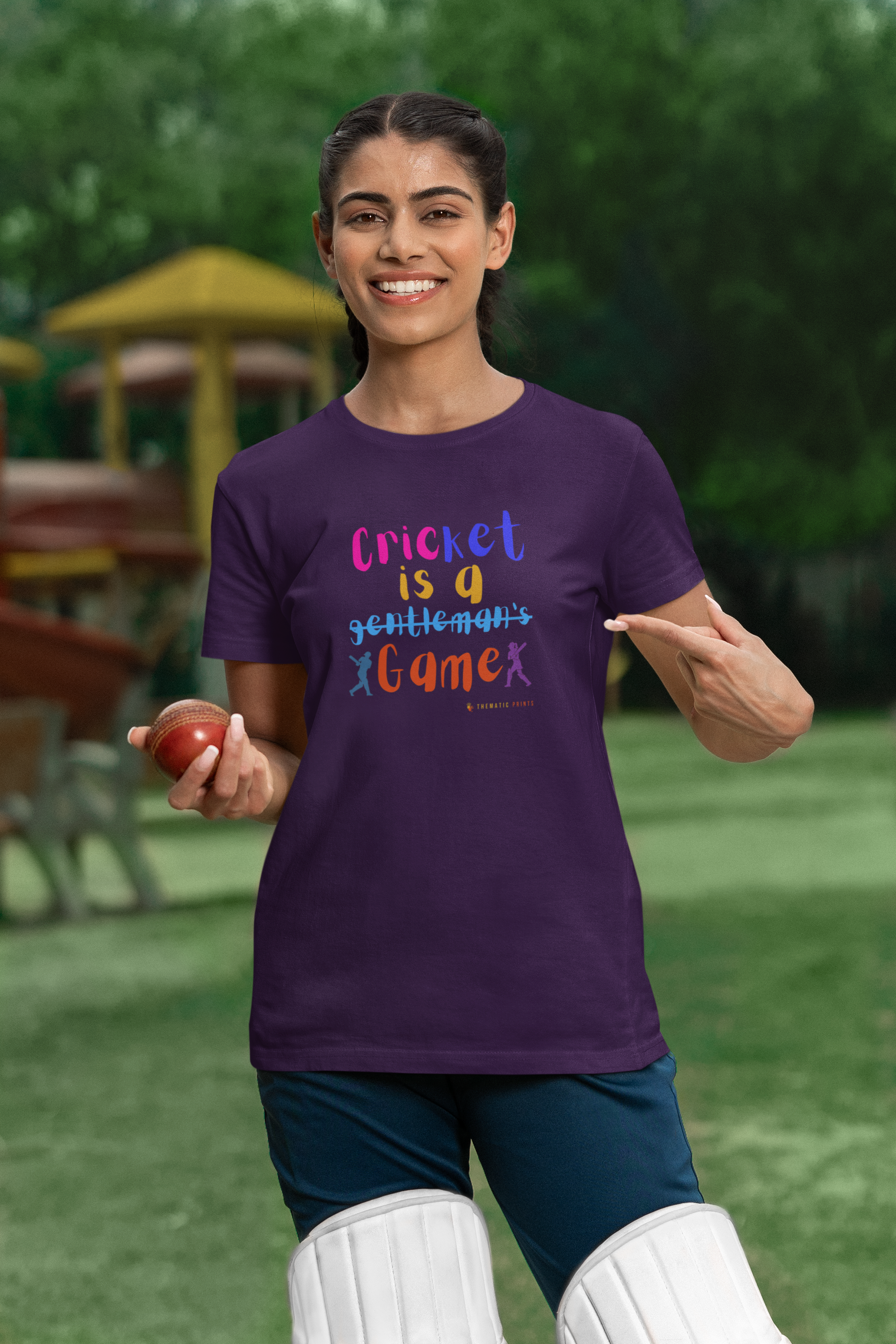 Celebrate Women's Cricket Typography T-Shirt