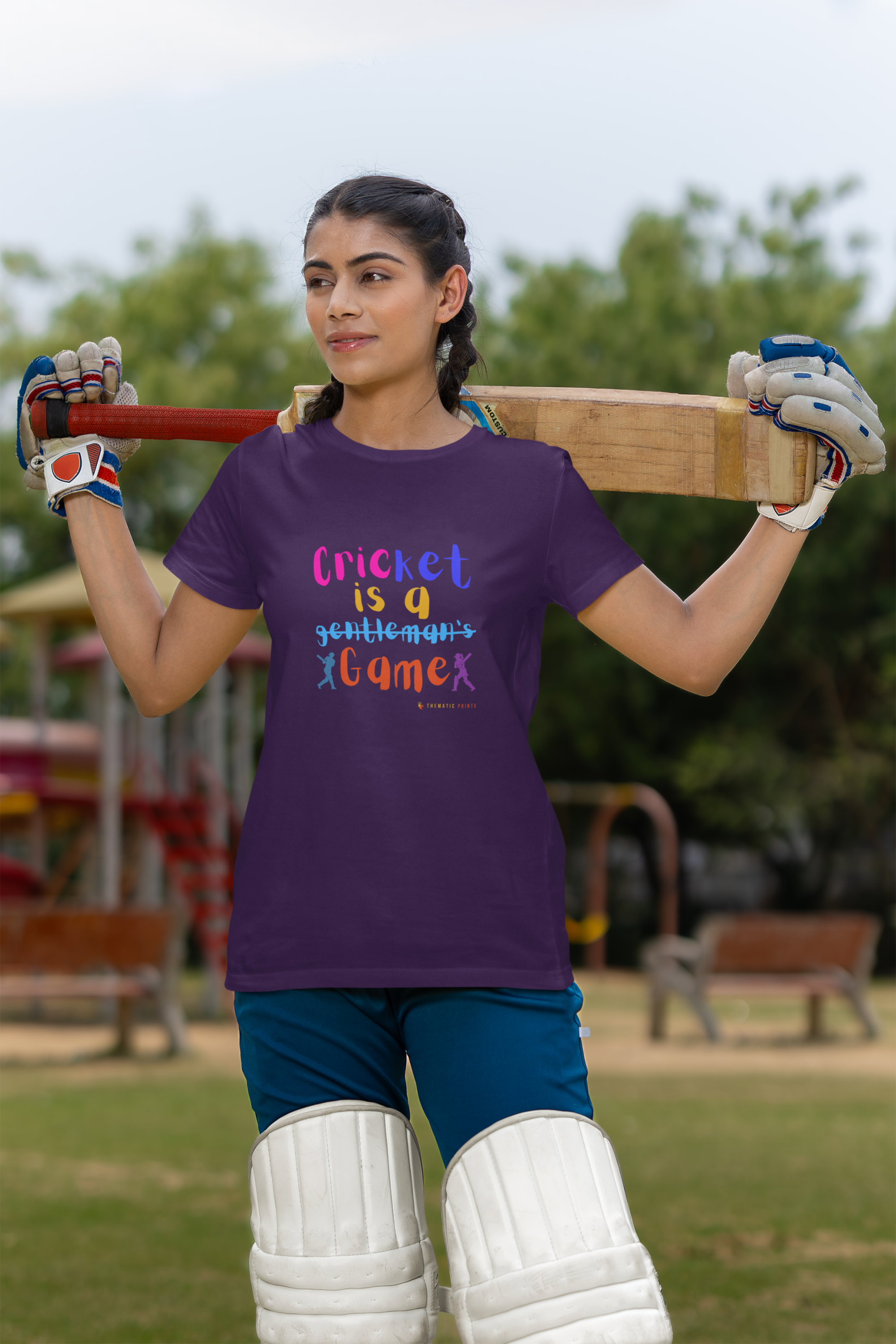Celebrate Women's Cricket Typography T-Shirt
