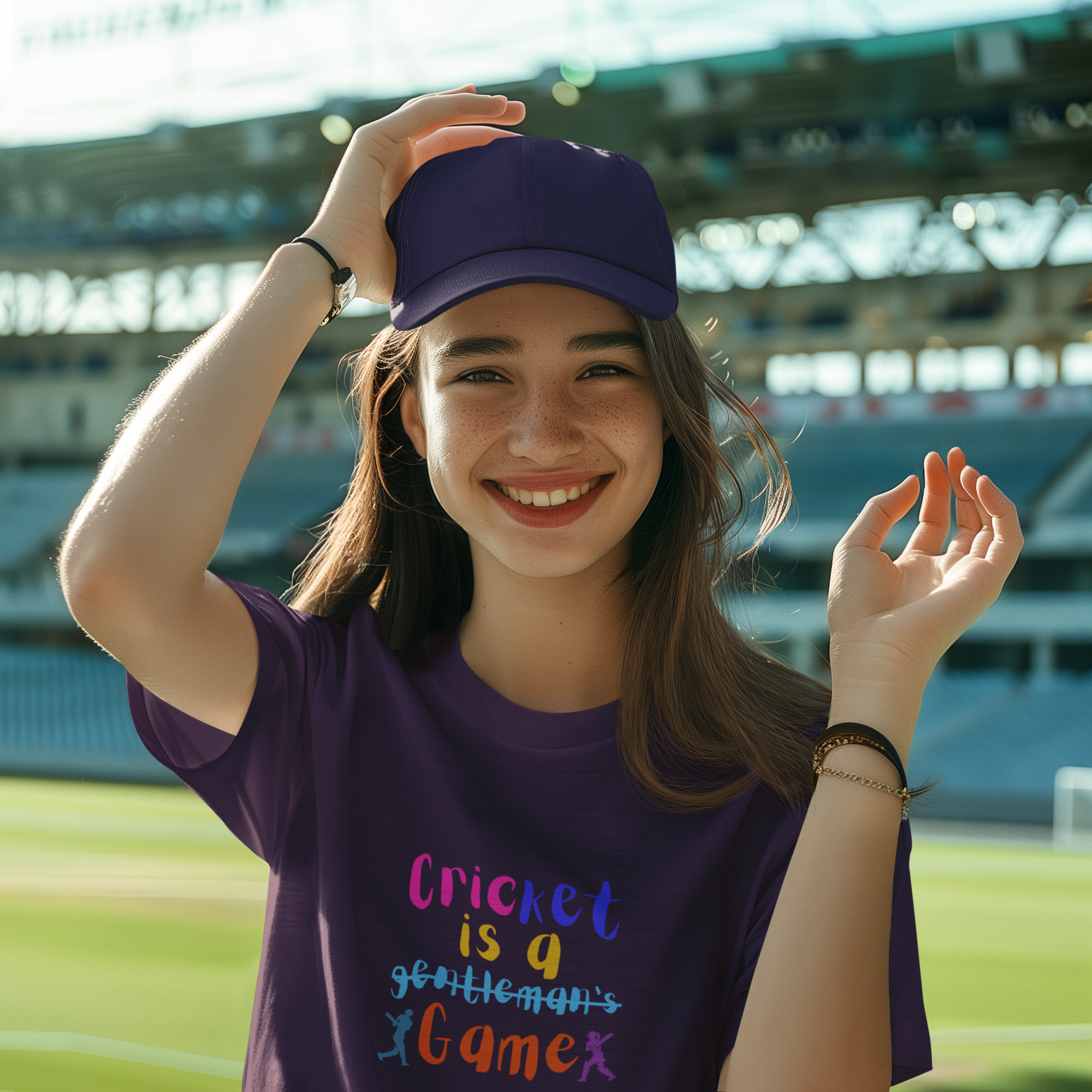 Celebrate Women's Cricket Typography T-Shirt