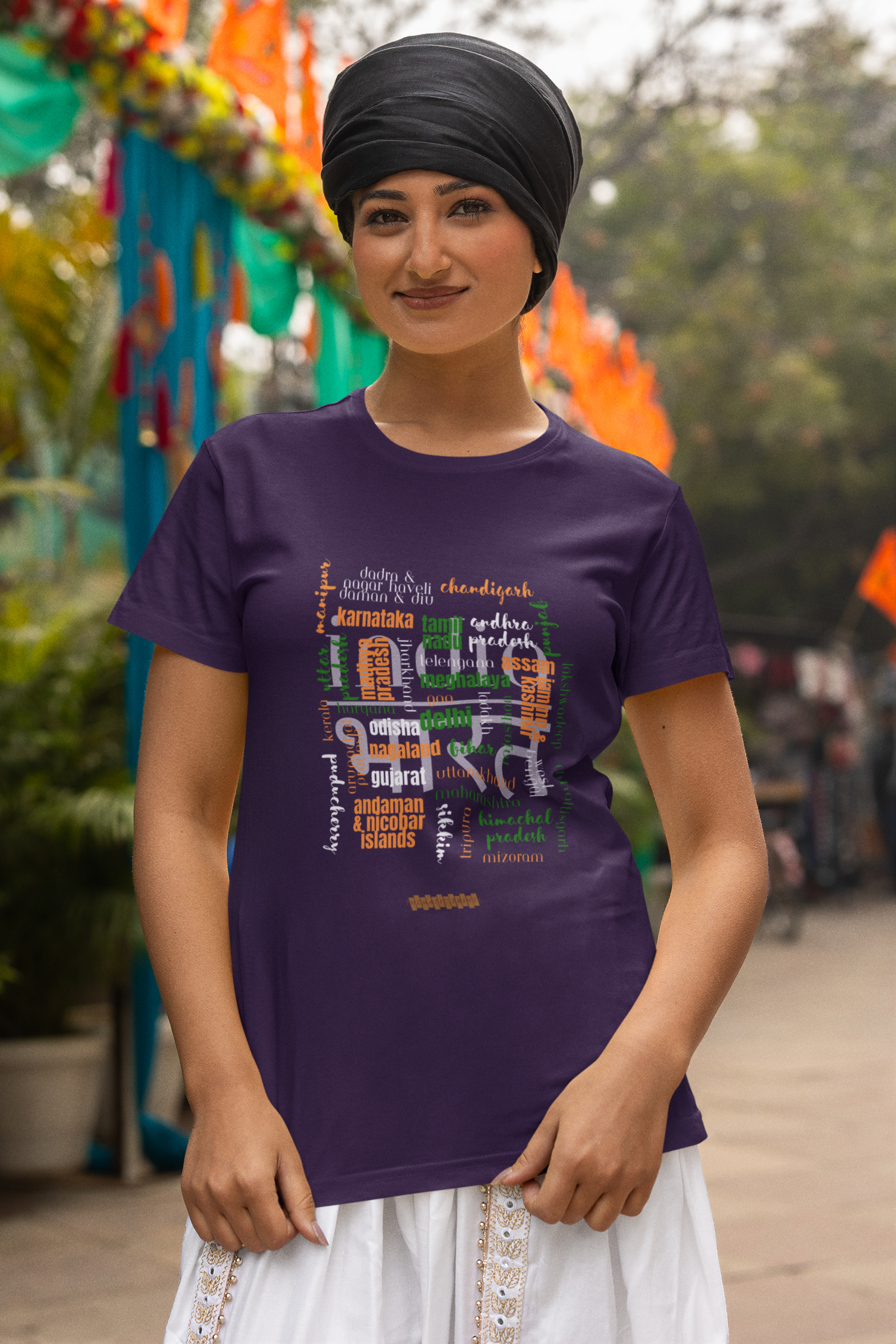 Celebrate India's Unity in Diversity Women's T-Shirt - All Indian States Typography Design