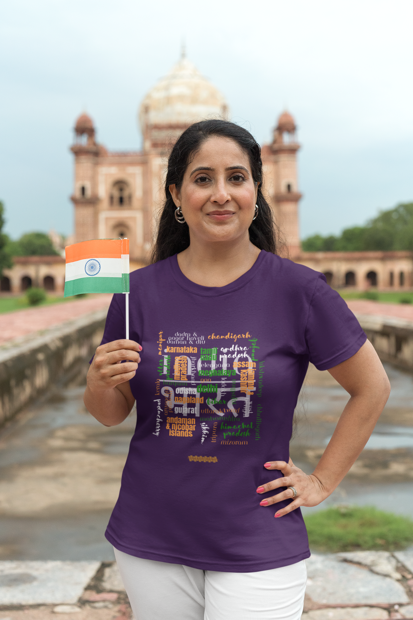 Celebrate India's Unity in Diversity Women's T-Shirt - All Indian States Typography Design
