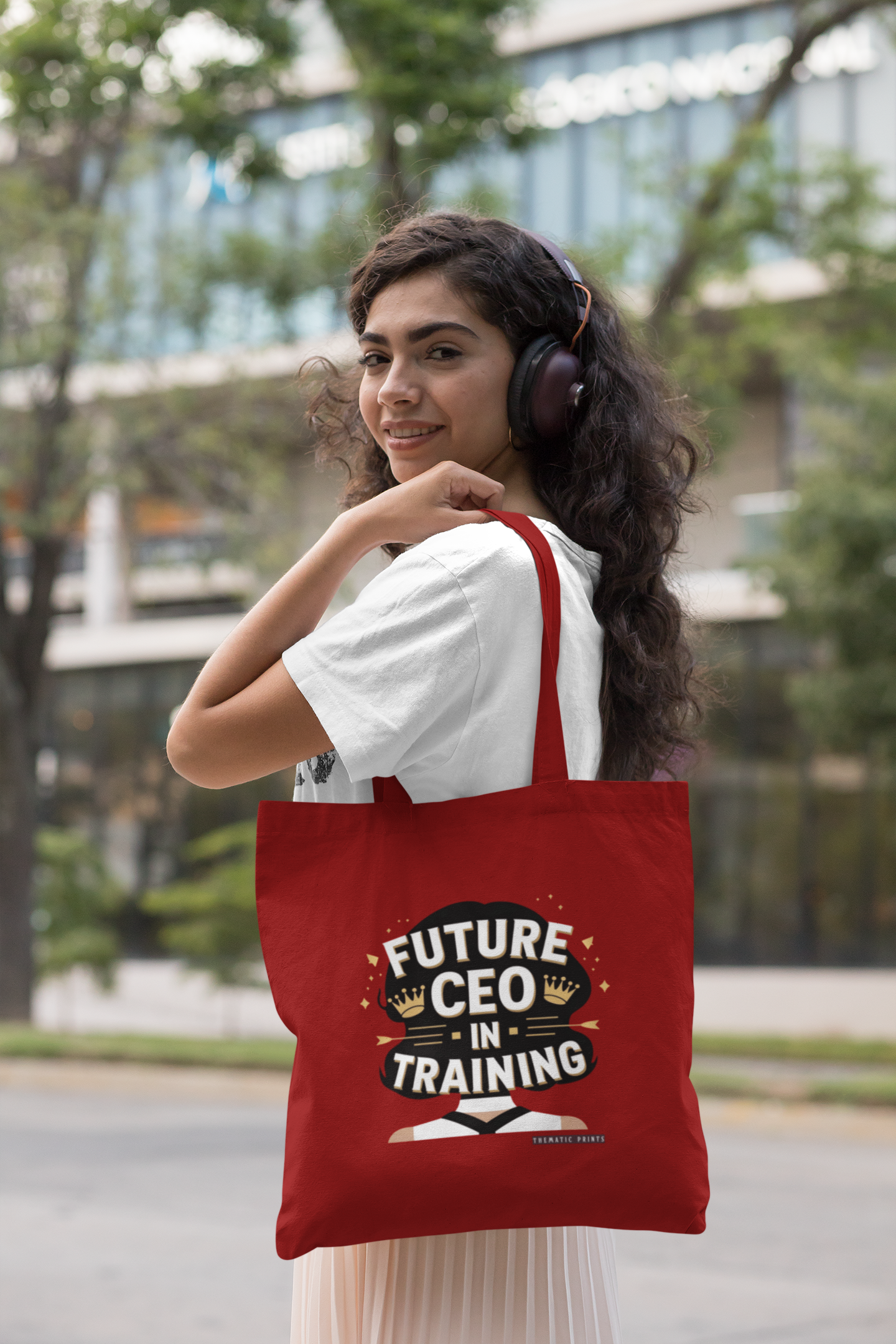 Canvas Eco-friendly Zipper Tote Bag for Collect Girls - Campus Casual Collection - Future CEO in Training