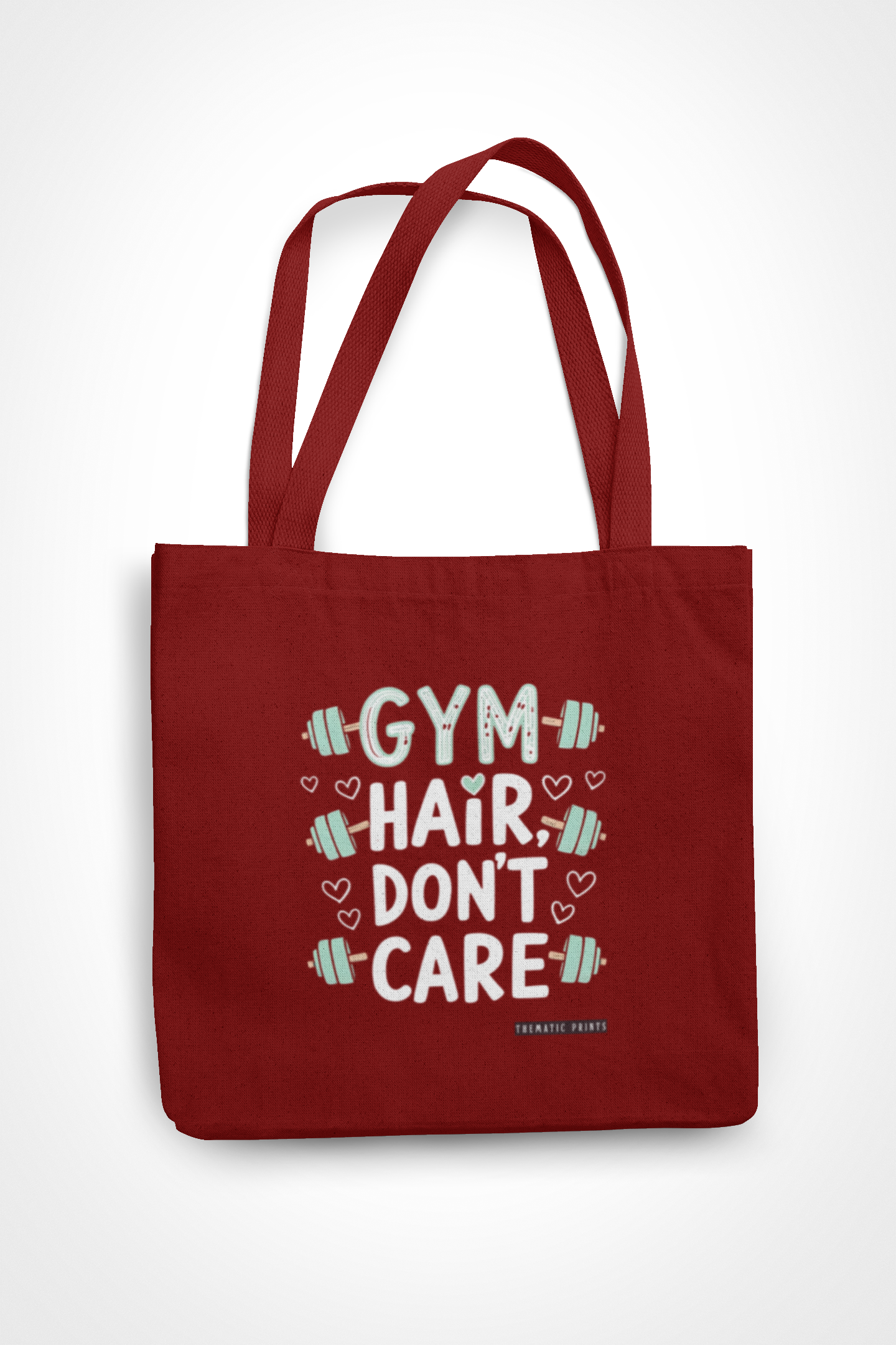 Canvas Eco-friendly Zipper Tote Bag for Collect Girls - Campus Casual Collection - Gym Hair Don't Care Tote Bag