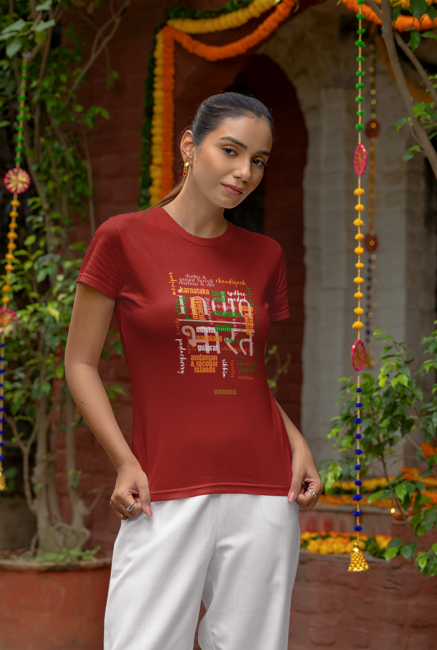 Celebrate India's Unity in Diversity Women's T-Shirt - All Indian States Typography Design