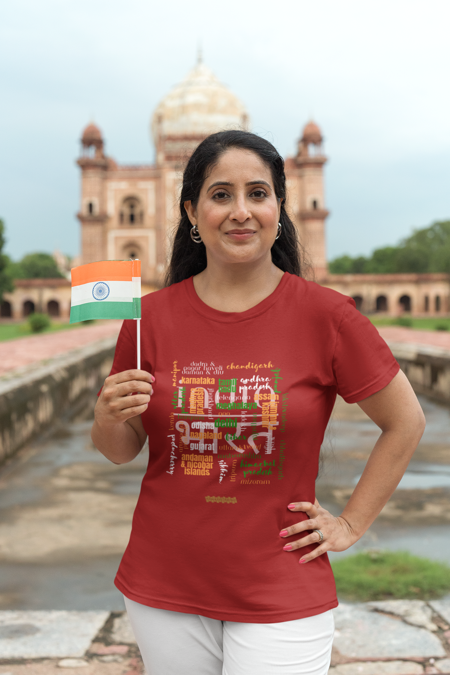 Celebrate India's Unity in Diversity Women's T-Shirt - All Indian States Typography Design