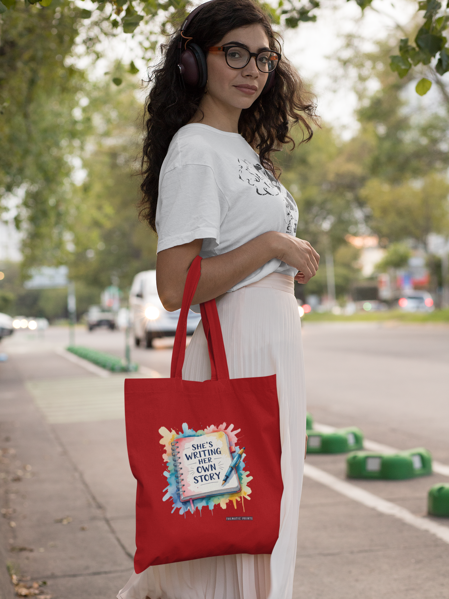 Canvas Tote Bag with Zipper | Women's Day Gifting | She is Writing Her Own Story