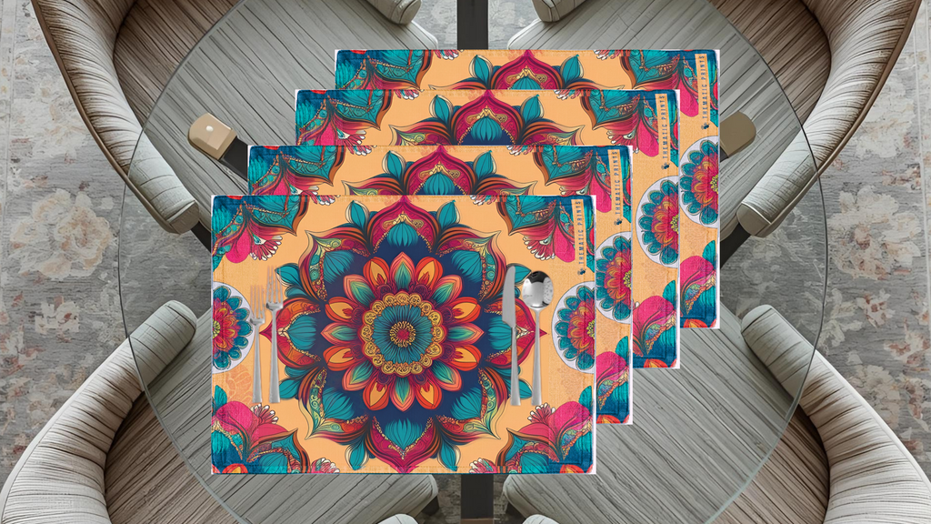 Polyster Fabric Set of 6 Table Placemats - Regal