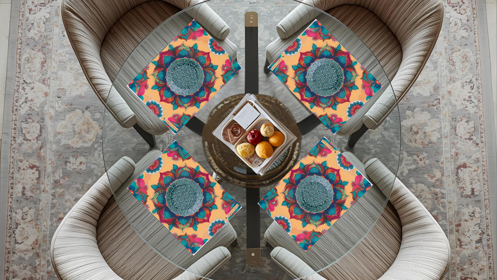 Polyster Fabric Set of 6 Table Placemats - Regal