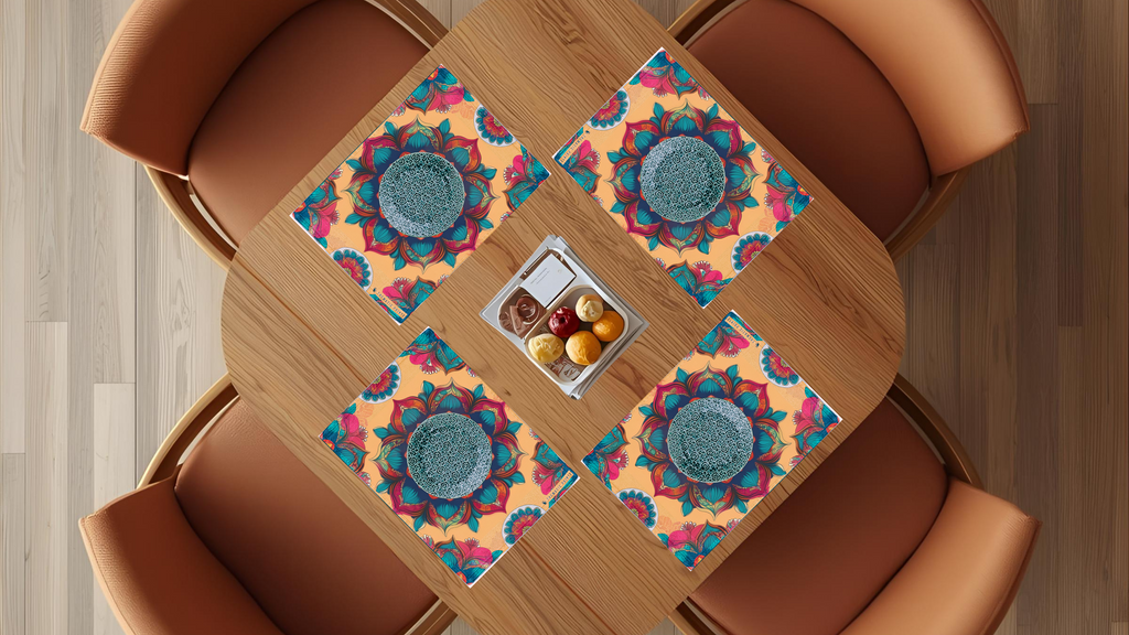 Polyster Fabric Set of 6 Table Placemats - Regal