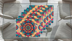 Polyster Fabric Set of 6 Table Placemats - Regal