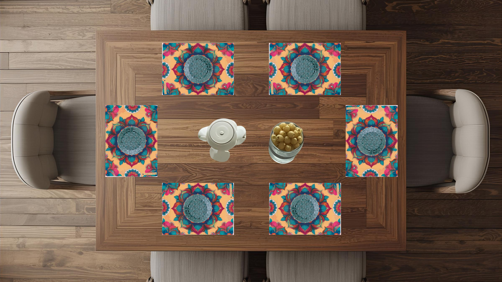 Polyster Fabric Set of 6 Table Placemats - Regal