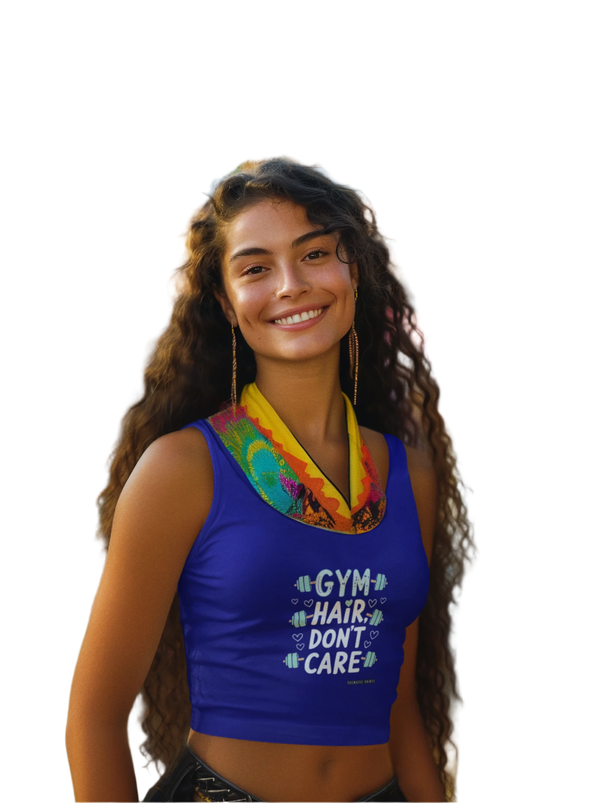 Cotton Regular Fit Women's Crop Tank Top - Campus Casual Collection - Gym Hair Don't Care