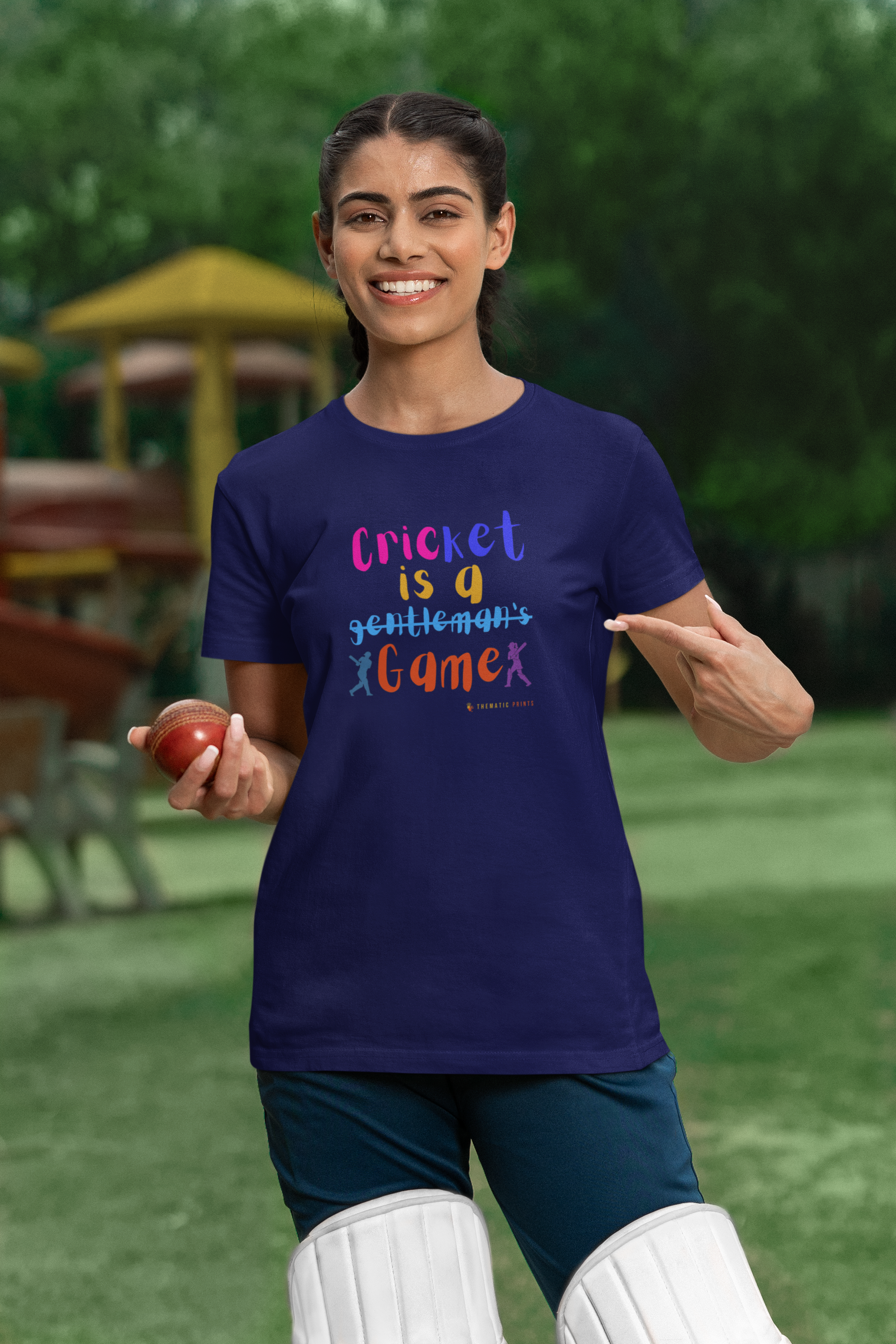 Celebrate Women's Cricket Typography T-Shirt