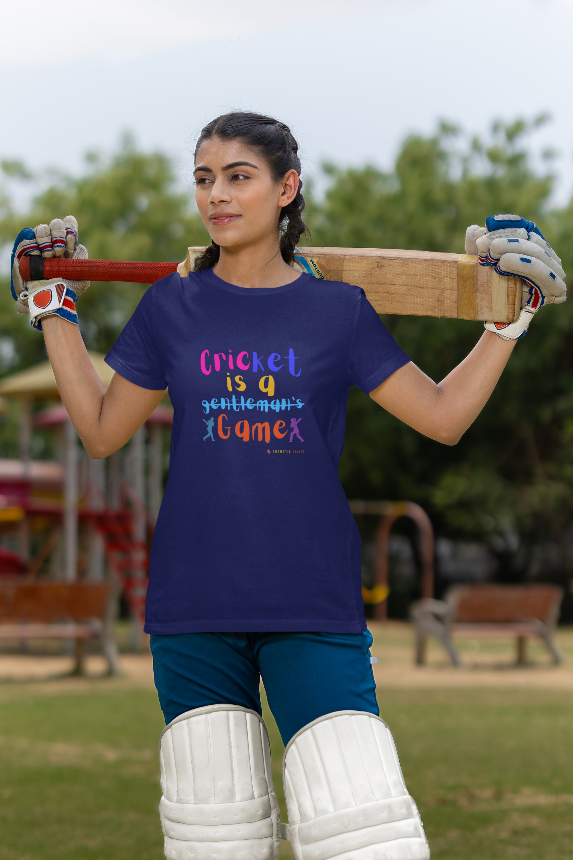 Celebrate Women's Cricket Typography T-Shirt