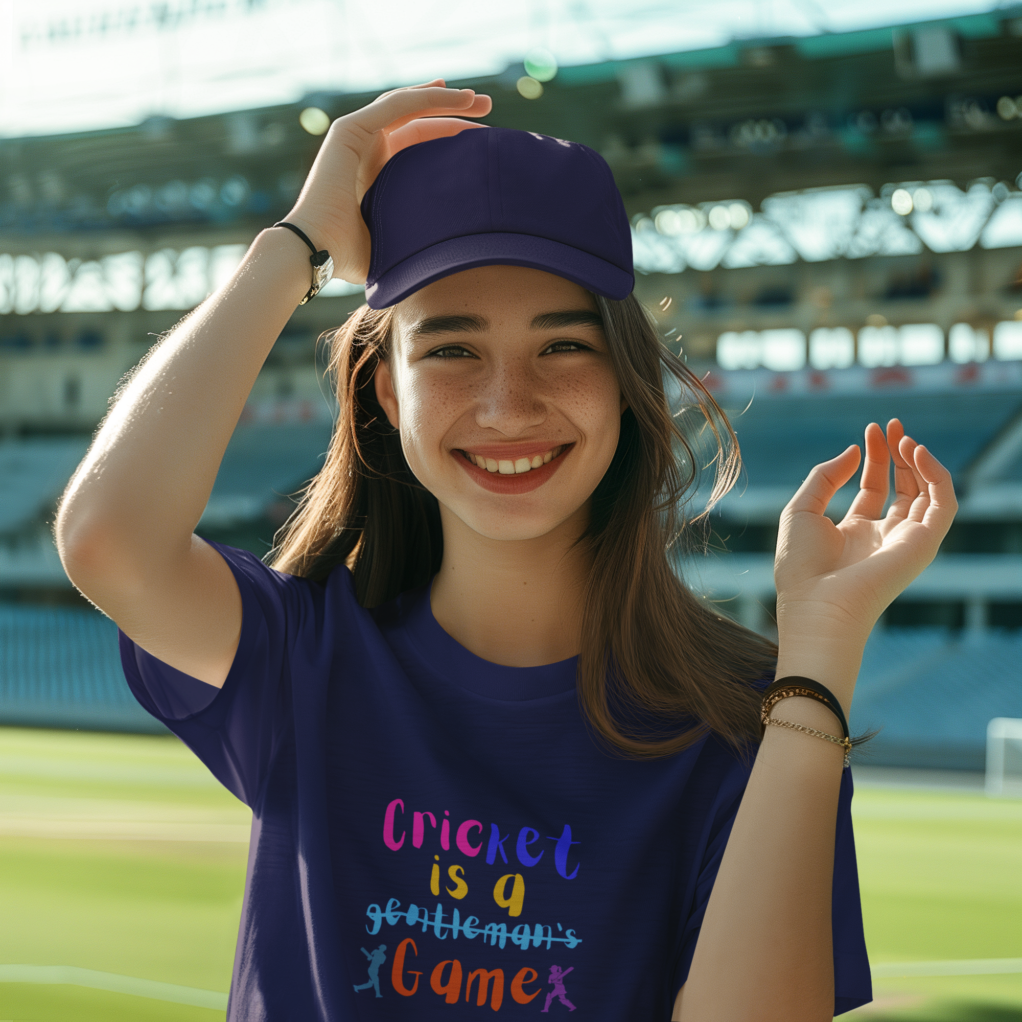 Celebrate Women's Cricket Typography T-Shirt