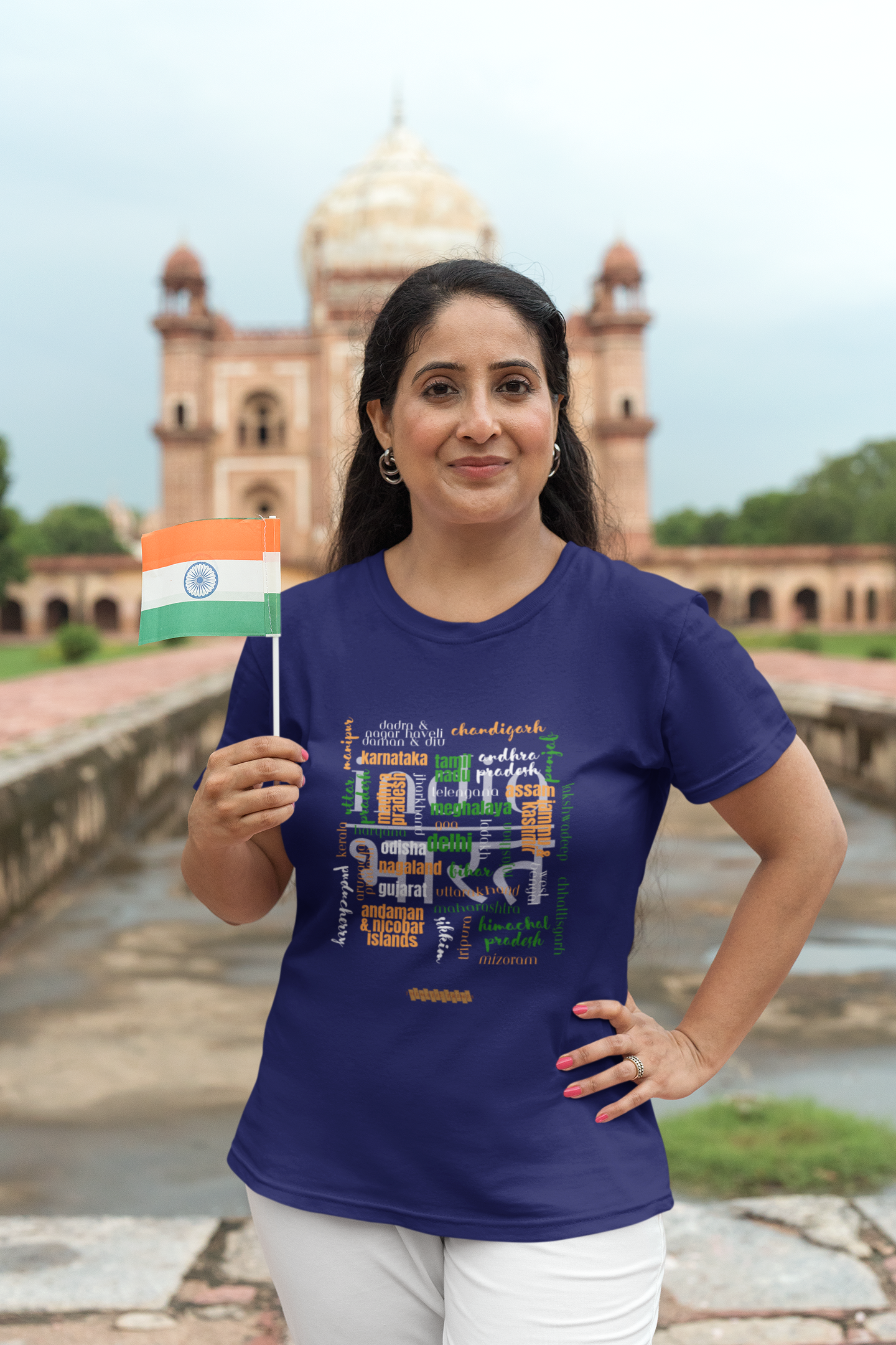 Celebrate India's Unity in Diversity Women's T-Shirt - All Indian States Typography Design