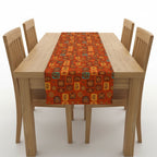 Poly-woven fabric Tablerunner - Rangoli Block Tiles - Festive Home Collection