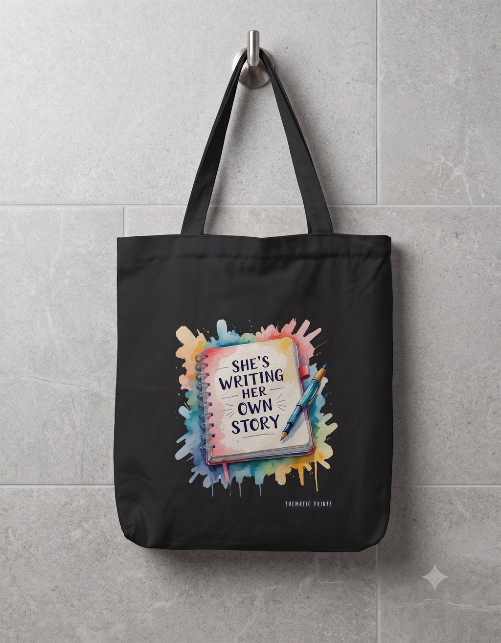 Canvas Tote Bag with Zipper | Tote Bag for College GIrls | She is Writing Her Own Story