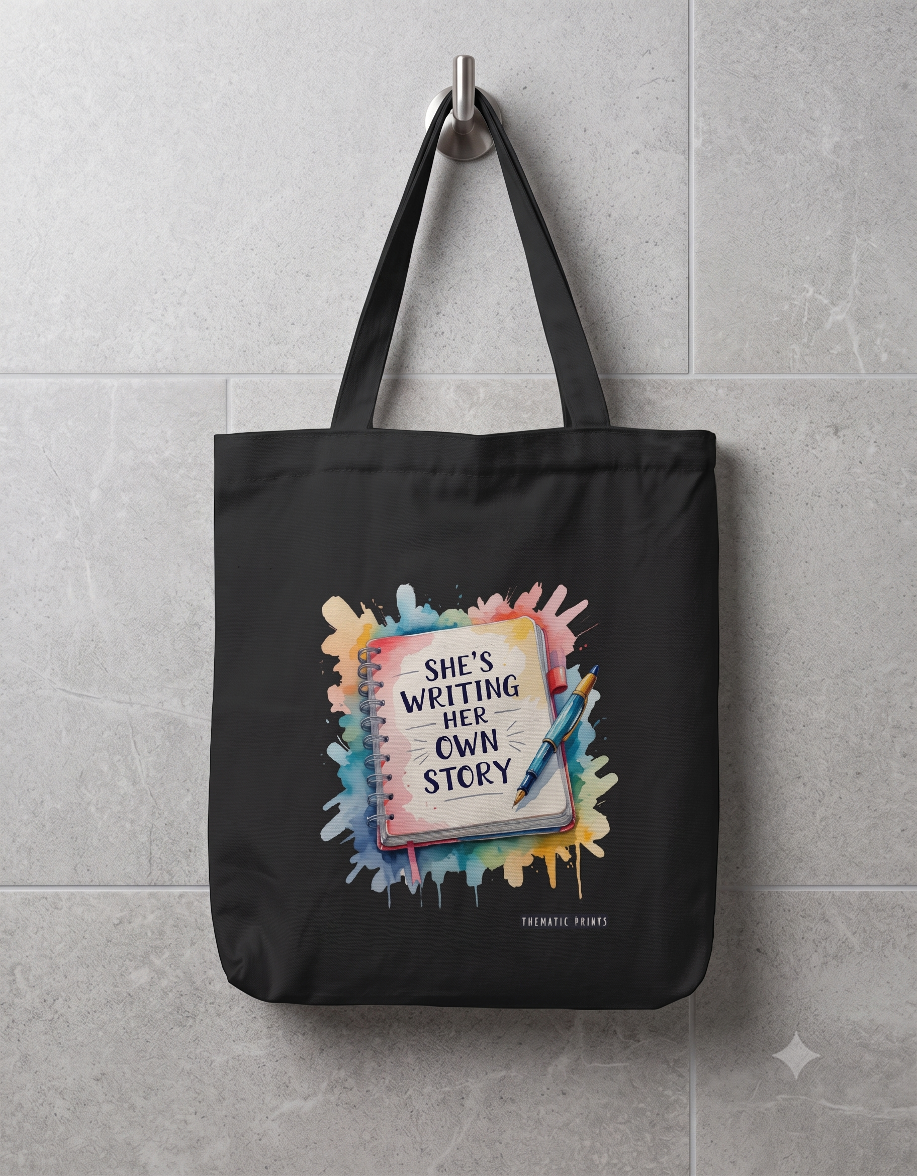 Canvas Tote Bag with Zipper | Tote Bag for College GIrls | She is Writing Her Own Story