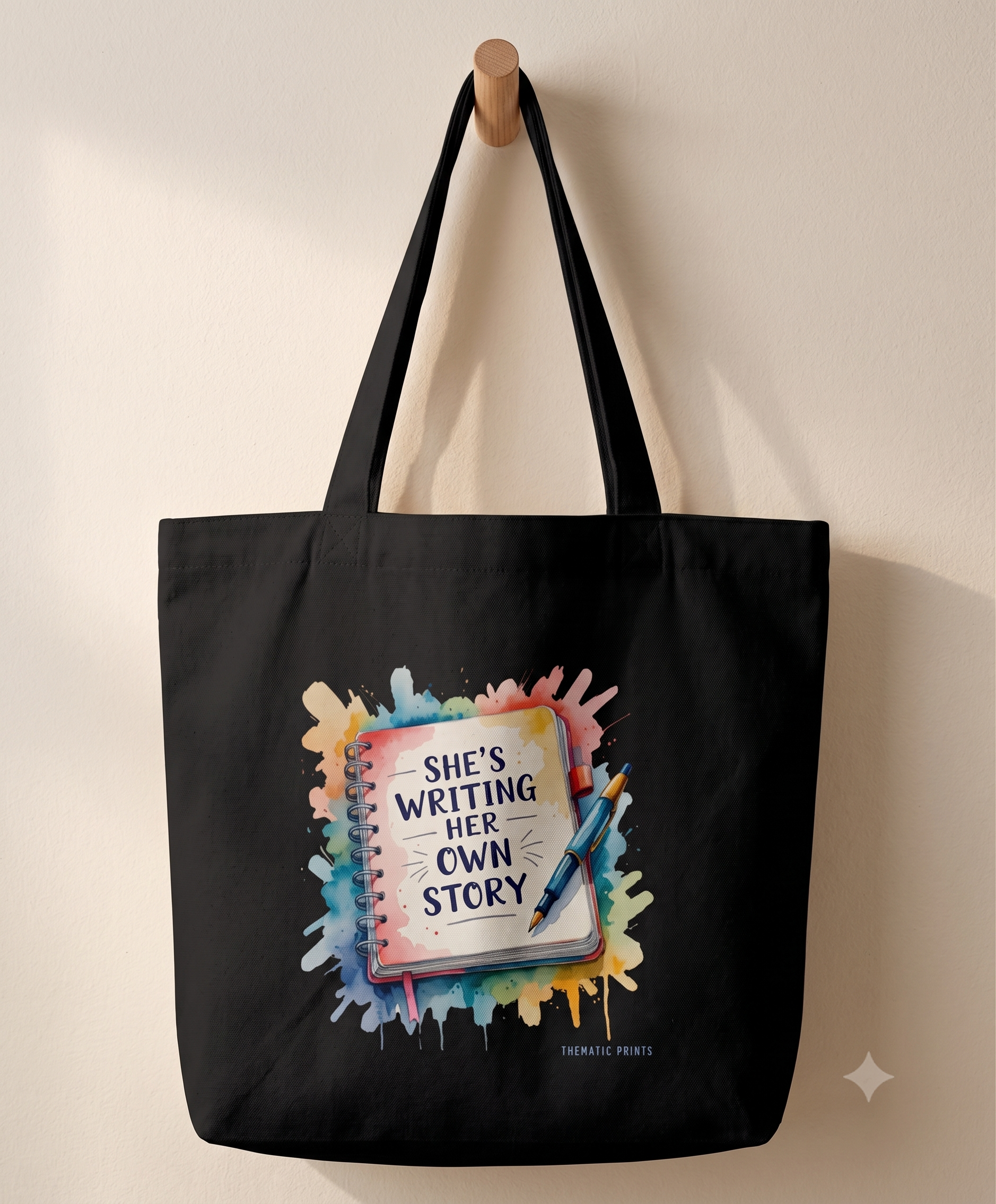 Canvas Tote Bag with Zipper | Tote Bag for College GIrls | She is Writing Her Own Story