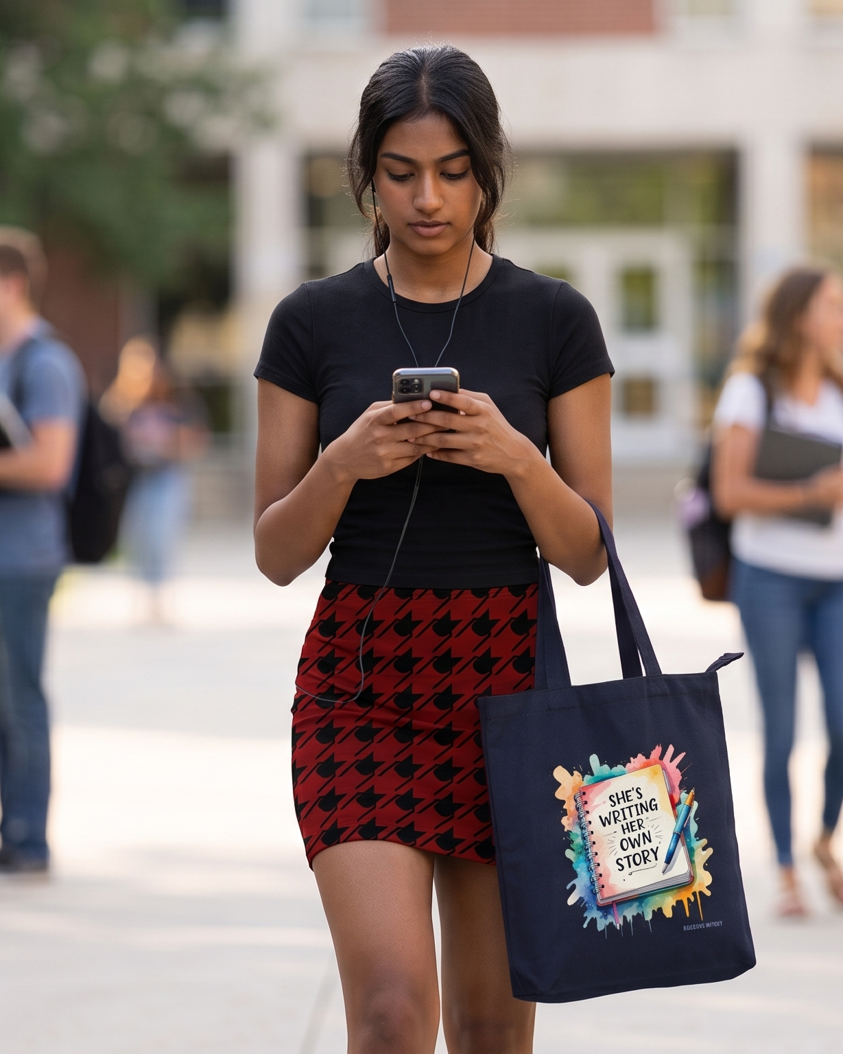 Canvas Tote Bag with Zipper | Tote Bag for College GIrls | She is Writing Her Own Story