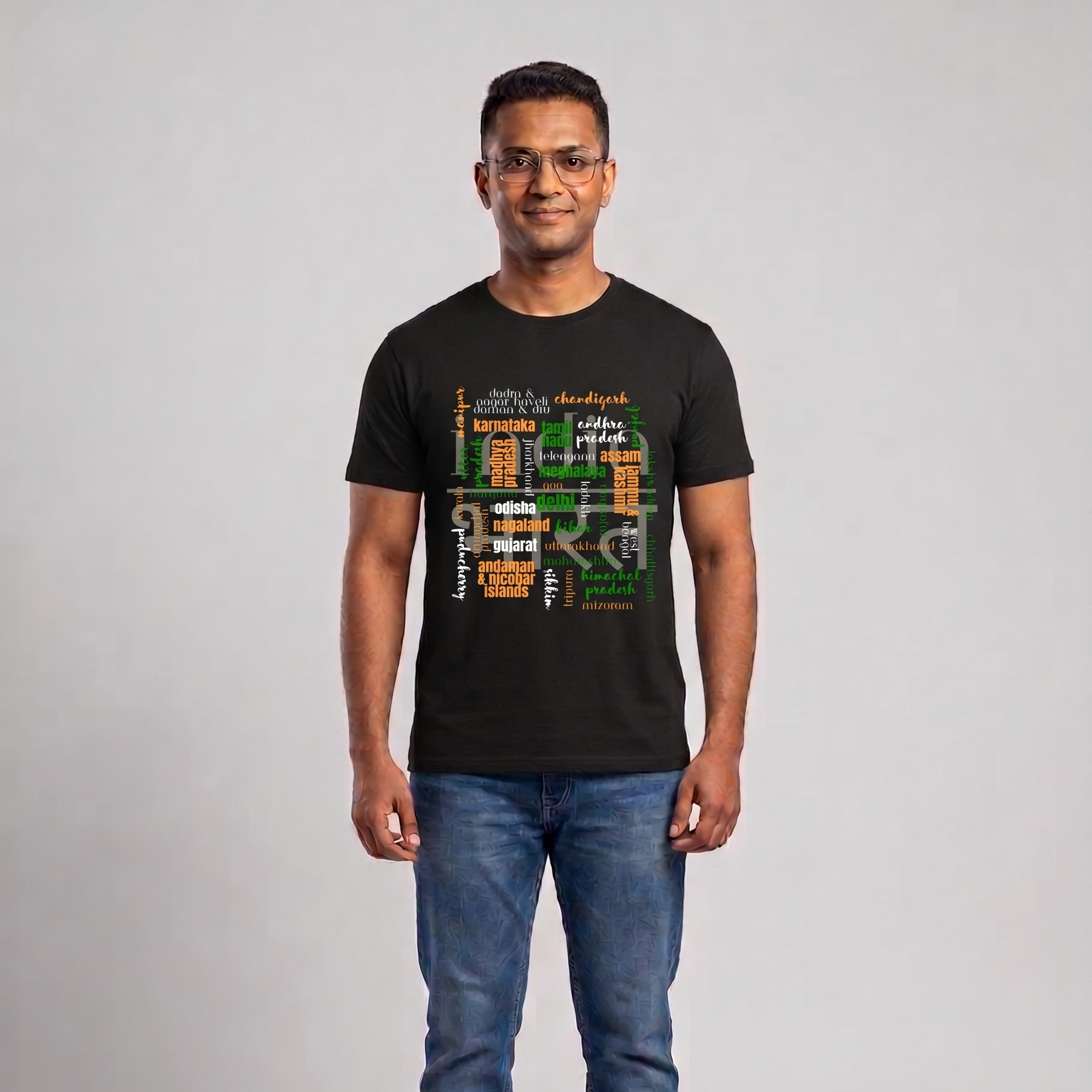 Unisex Regular Fit Independence Day T-Shirt | All Indian States Typography Print
